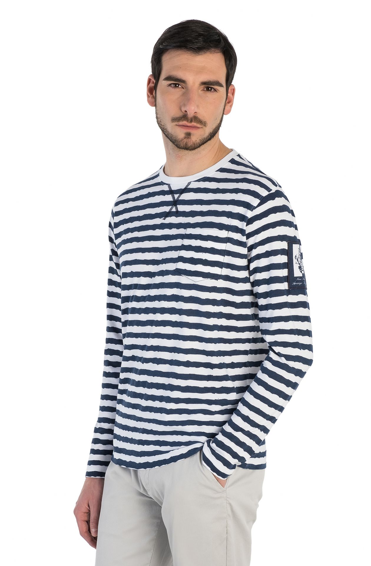 LANGARM GESTREIFTES T-SHIRT NAVE SCUOLA AMERIGO VESPUCCI