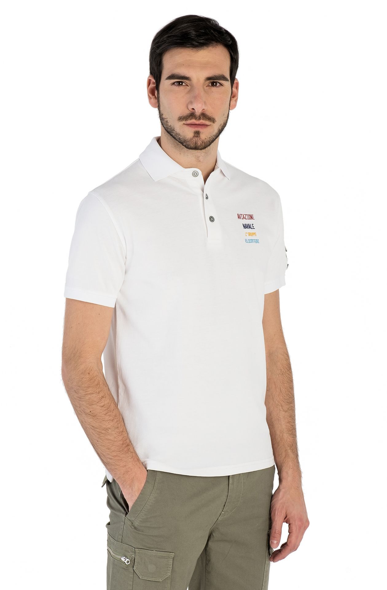 CAMISA TIPO POLO DE MANGA MEDIA EN ALGODÓN