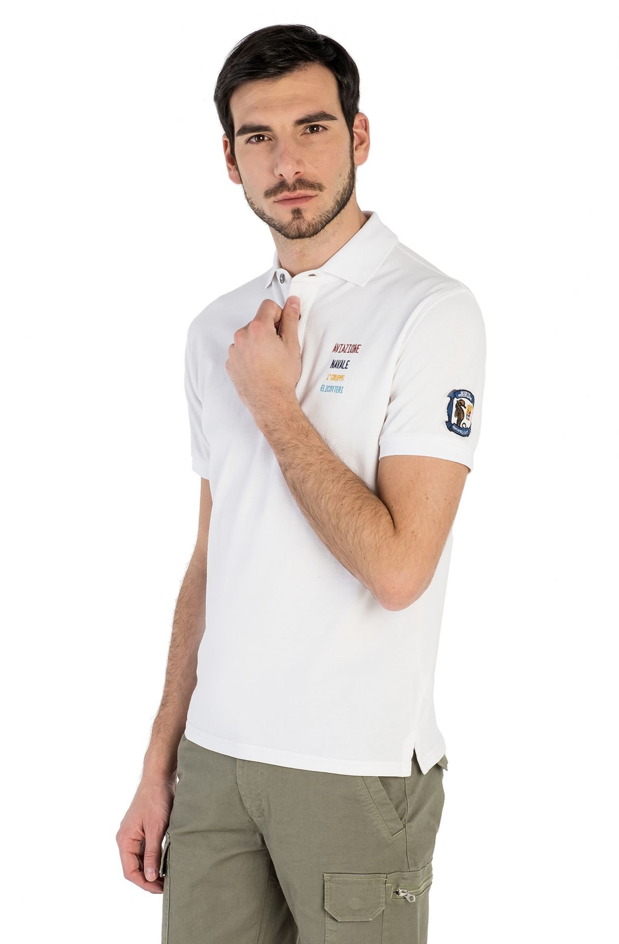 CAMISA TIPO POLO DE MANGA MEDIA EN ALGODÓN