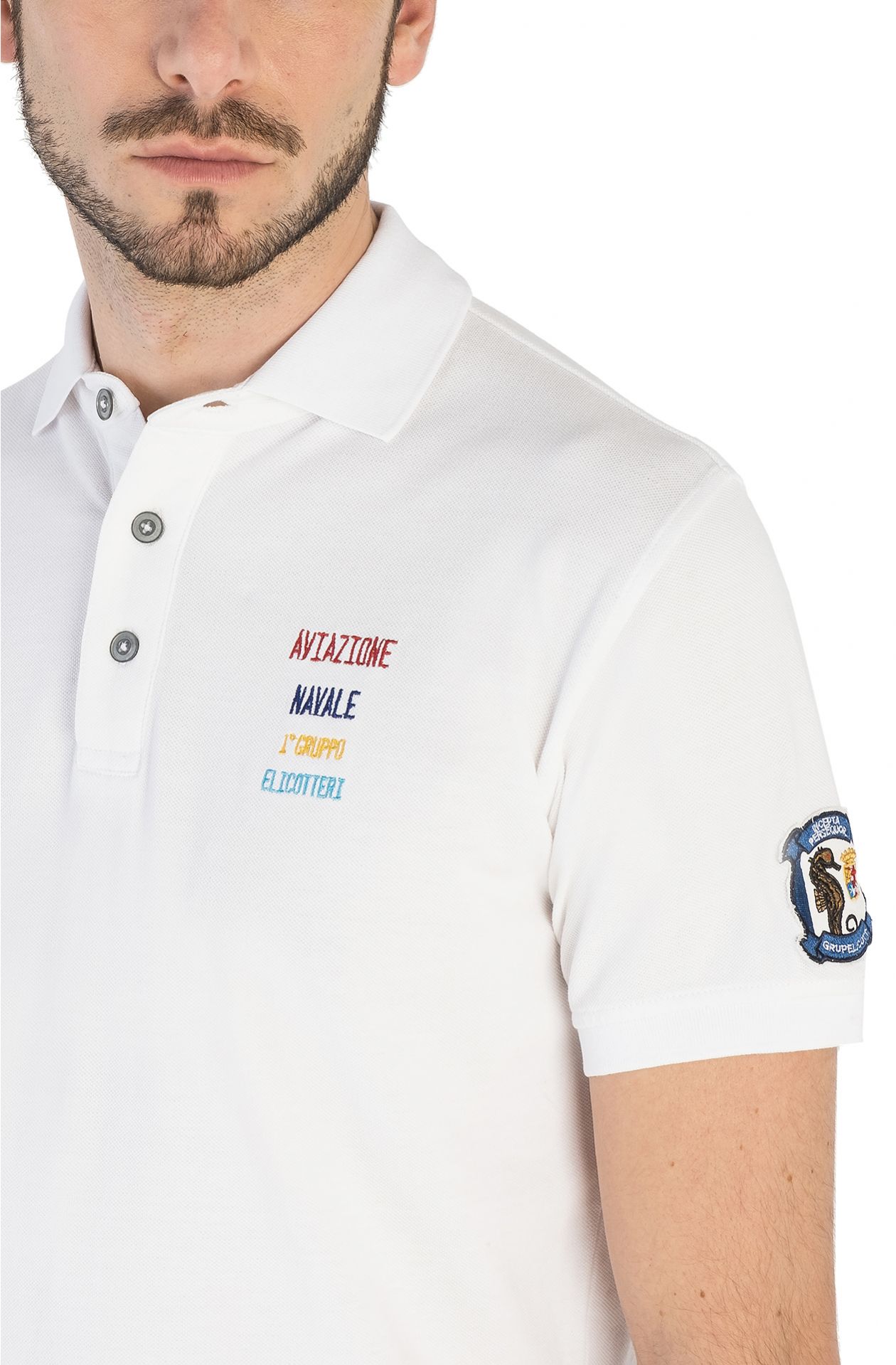 CAMISA TIPO POLO DE MANGA MEDIA EN ALGODÓN