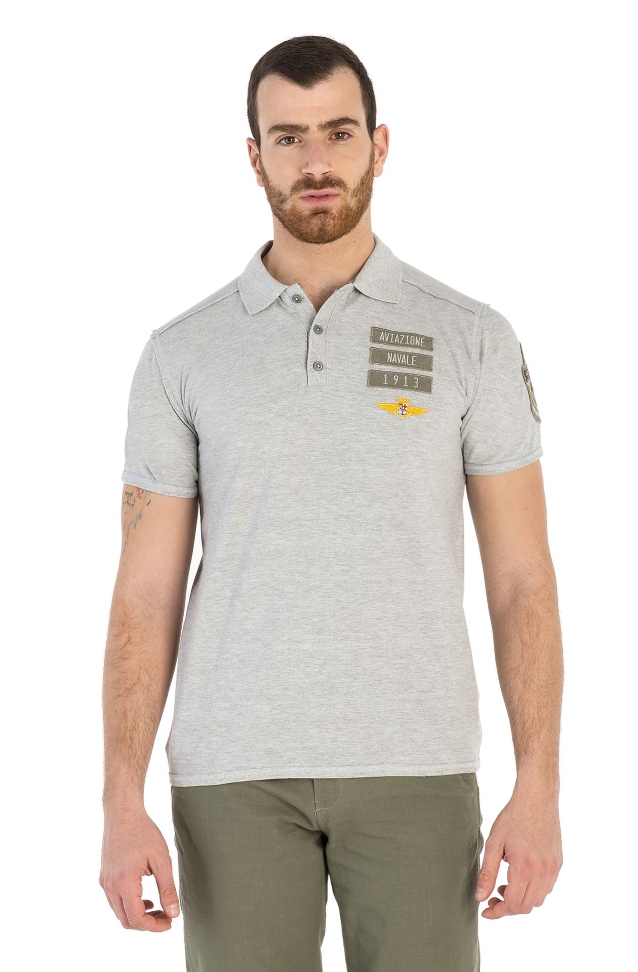 HALBARM-POLOSHIRT IN PIQUÉ