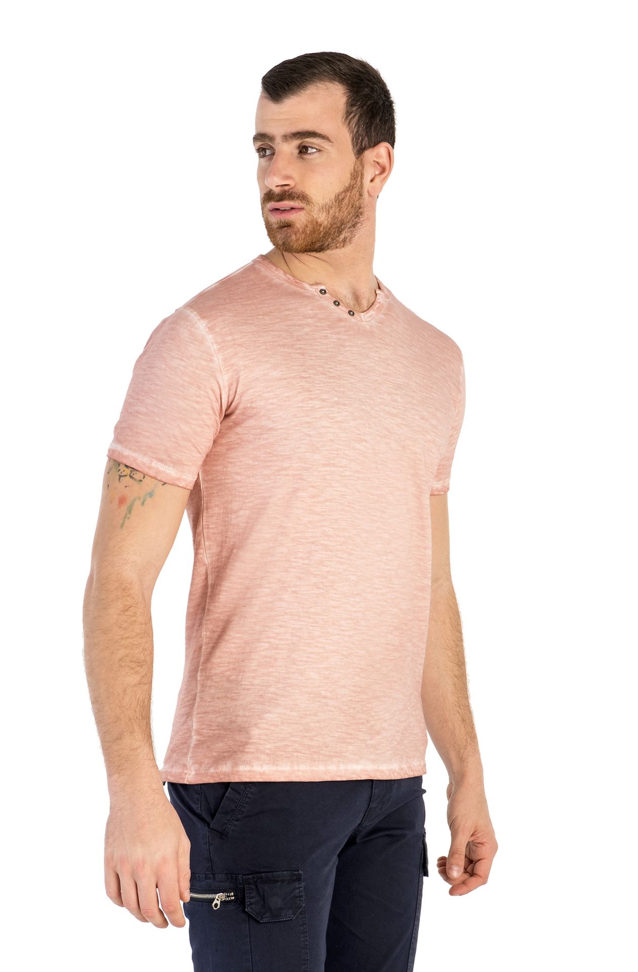 T-SHIRT DEMI-MANCHE COL EN V