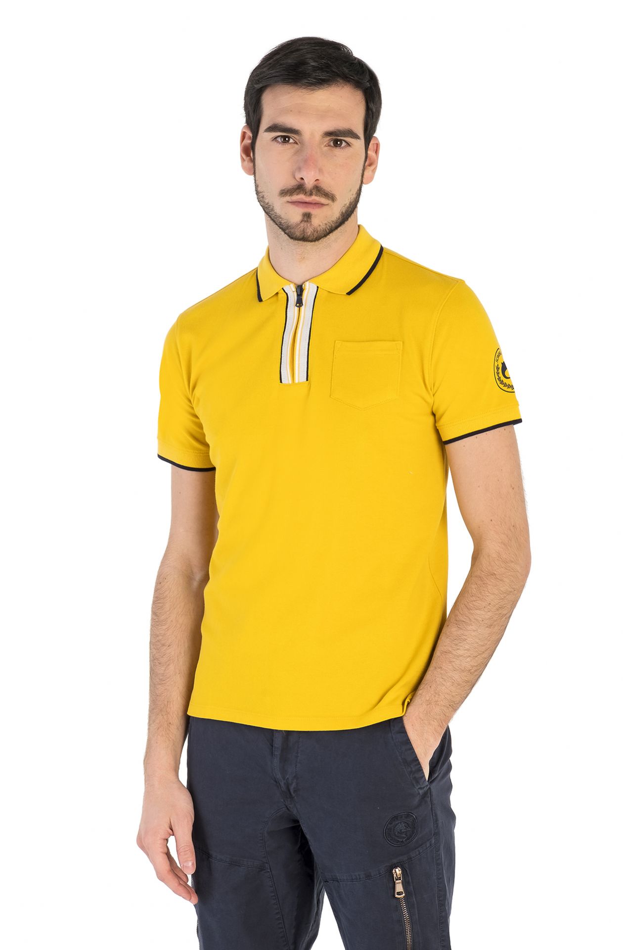 HALBARM-POLOSHIRT AUS PIQUÉ