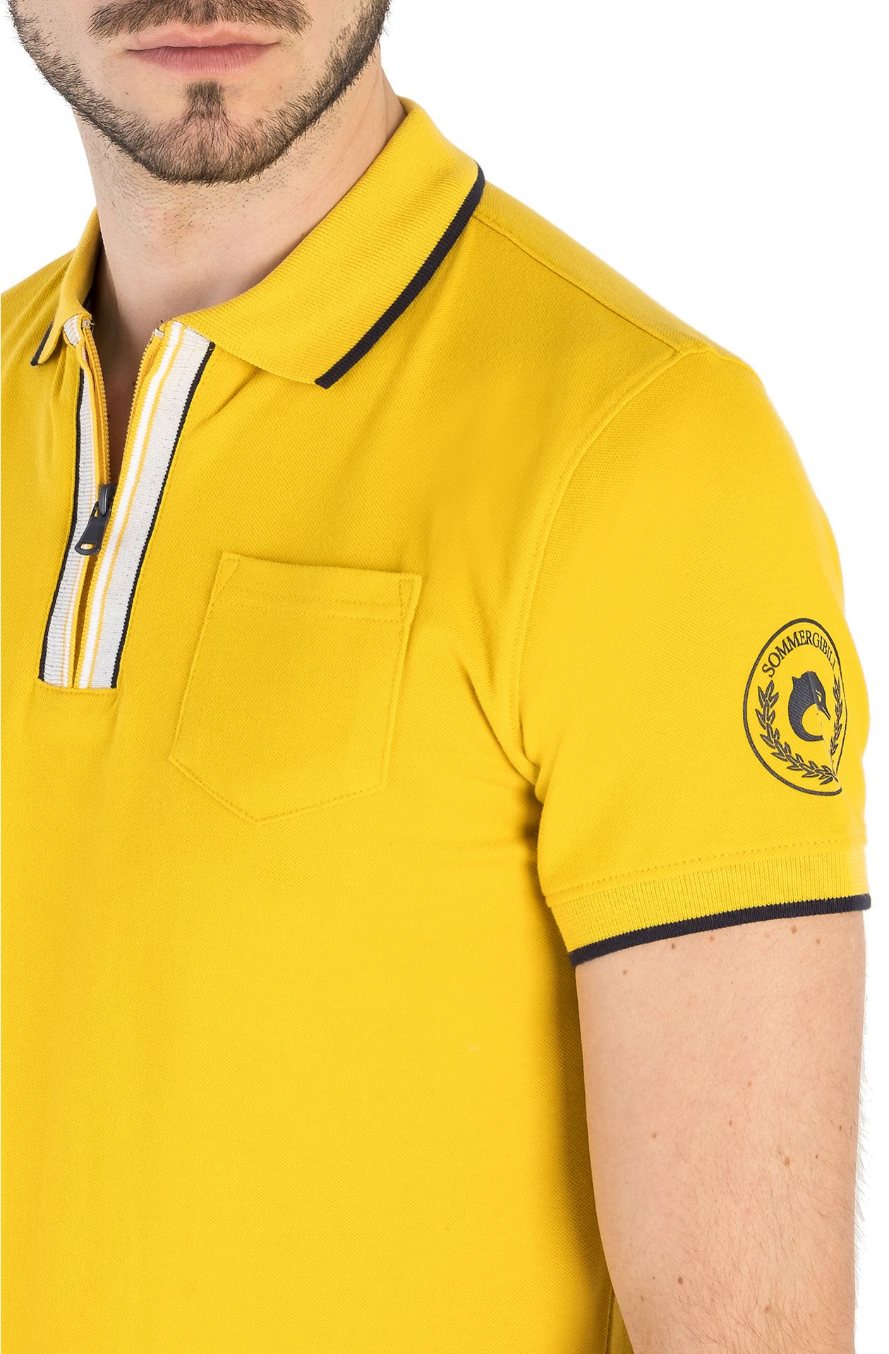 HALBARM-POLOSHIRT AUS PIQUÉ