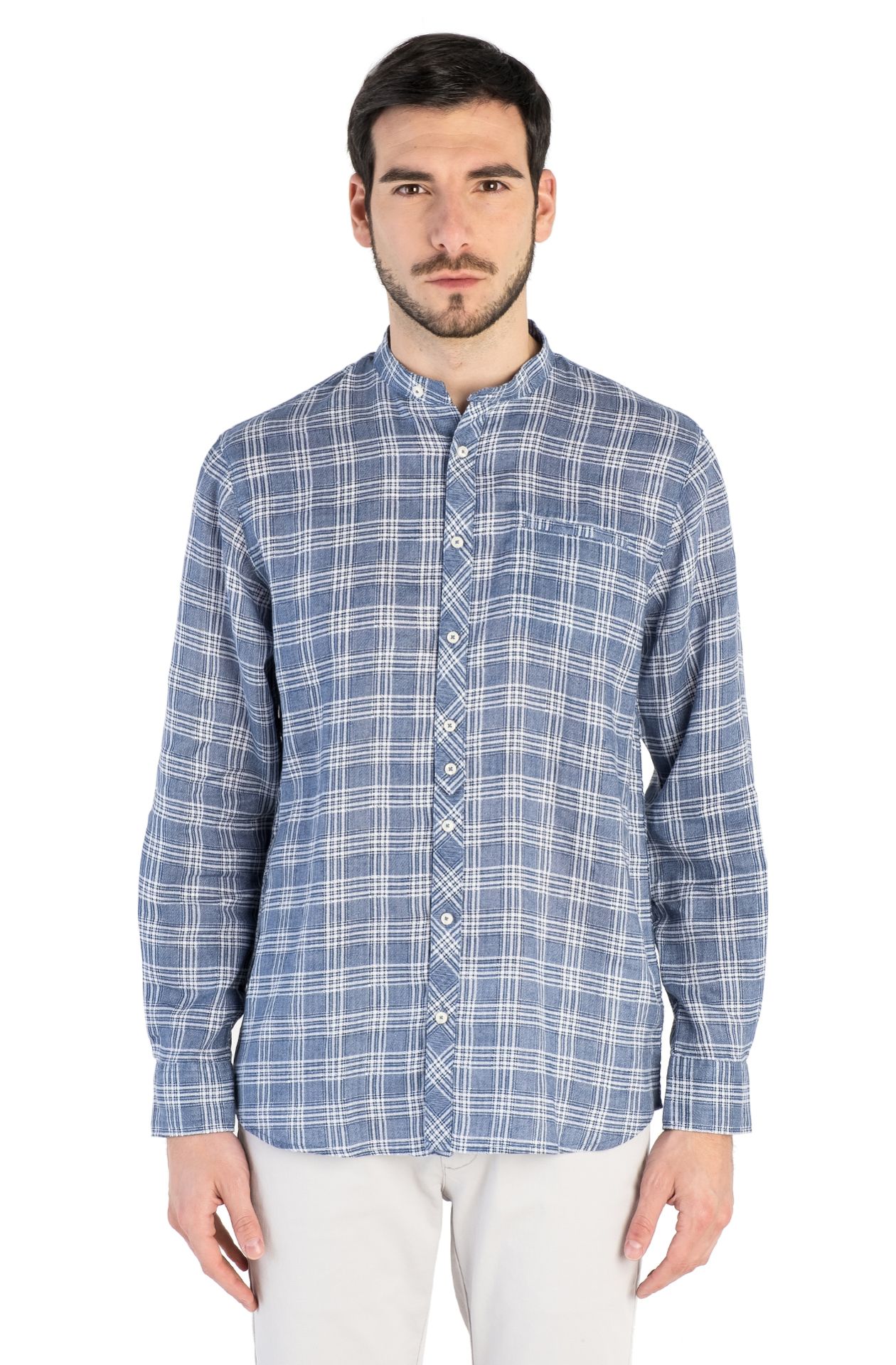 CHEMISE COL MANDARIN EN PUR LIN