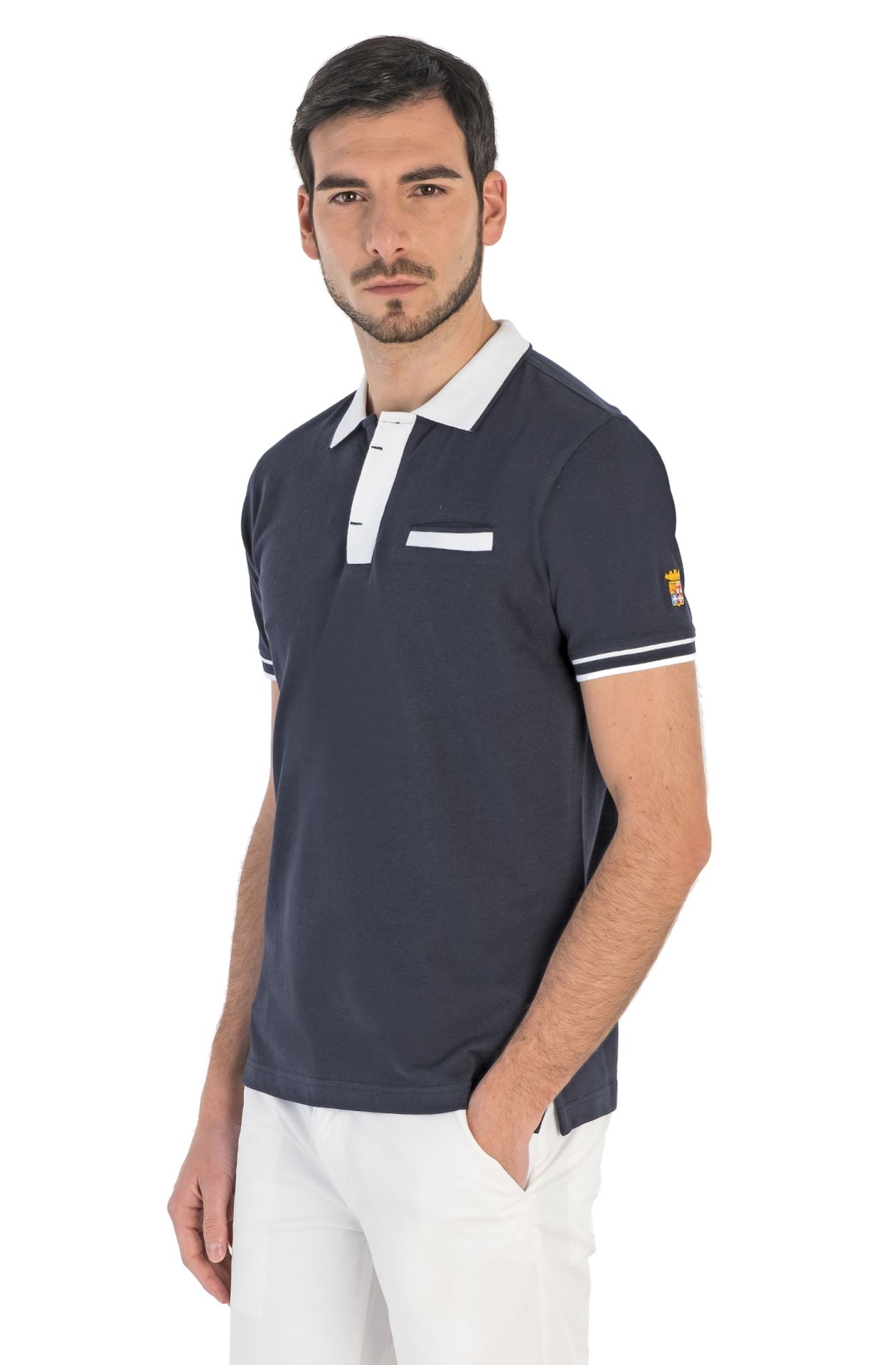 HALBARM-POLOSHIRT IN PIQUÉ