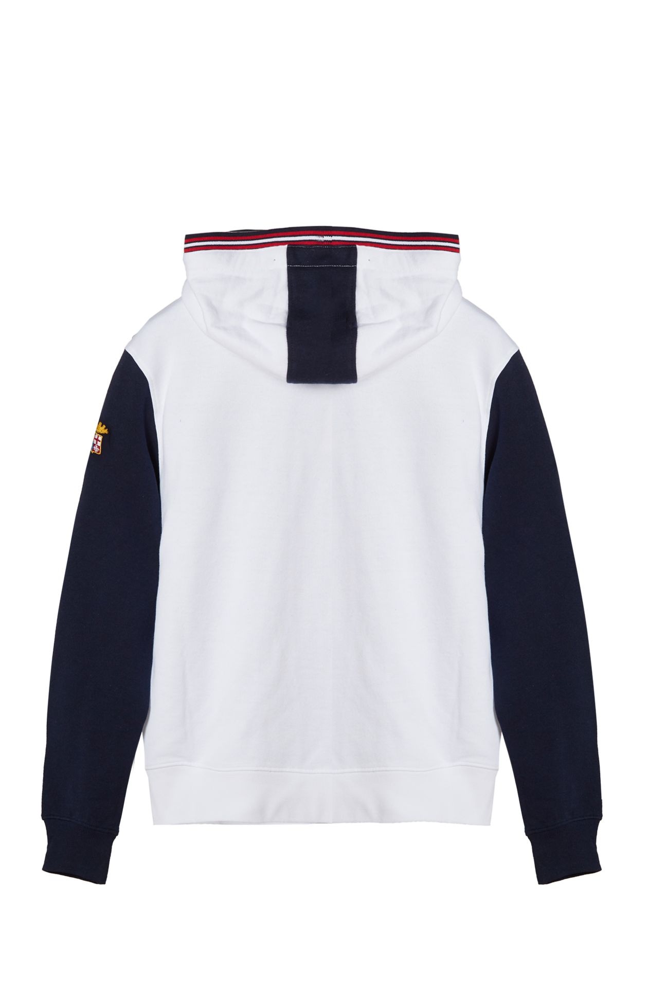 TWO-TONE HOODED SWEATSHIRT IN PURE COTTON FRENCH TERRY