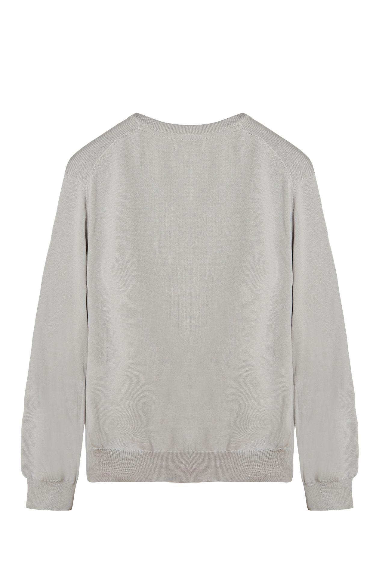 BASIC PULLOVER MIT RUNDHALSAUSSCHNITT AUS REINER BAUMWOLLE