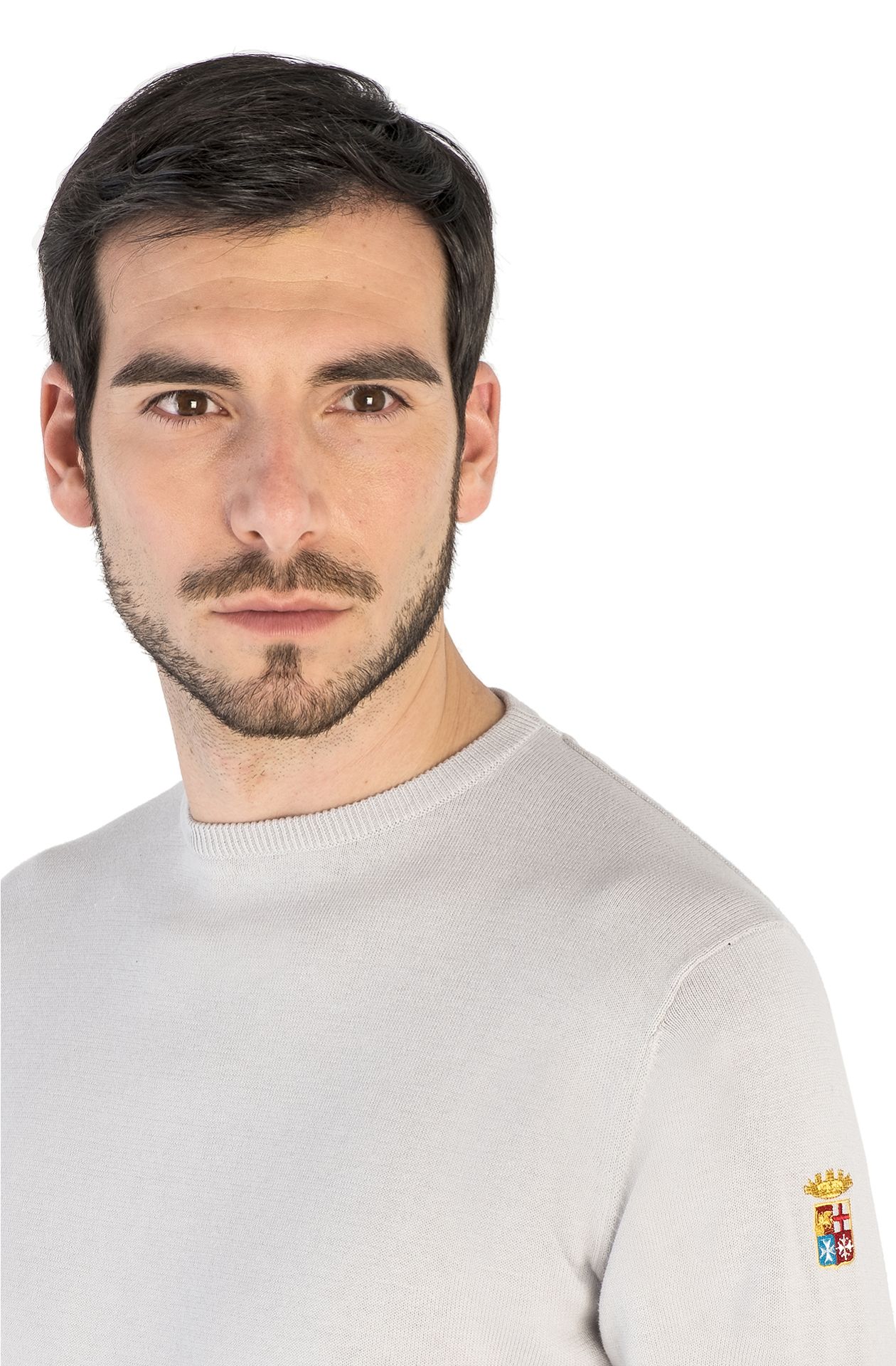 BASIC PULLOVER MIT RUNDHALSAUSSCHNITT AUS REINER BAUMWOLLE