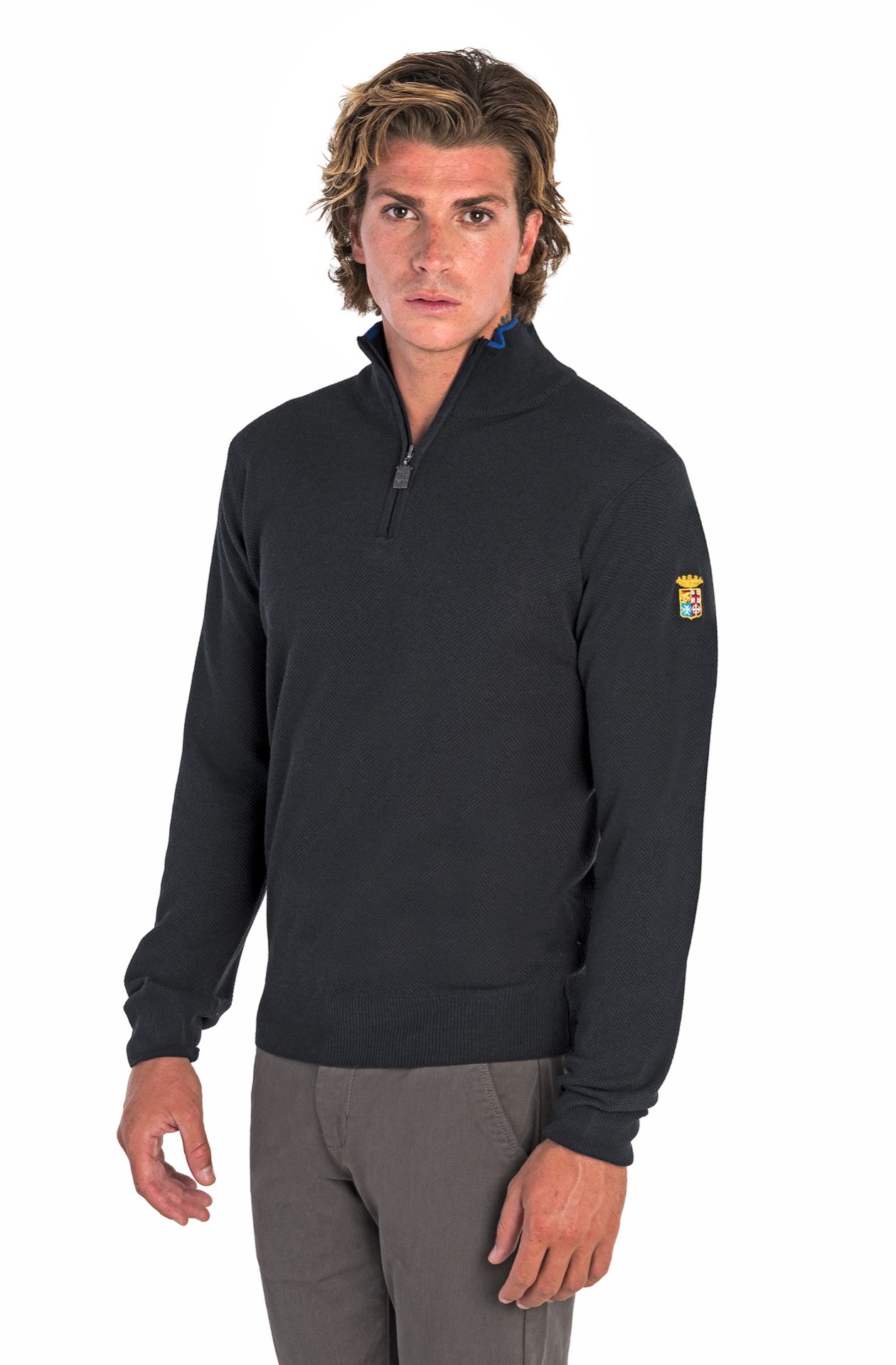 MAGLIA MEZZO COLLO CON ZIP