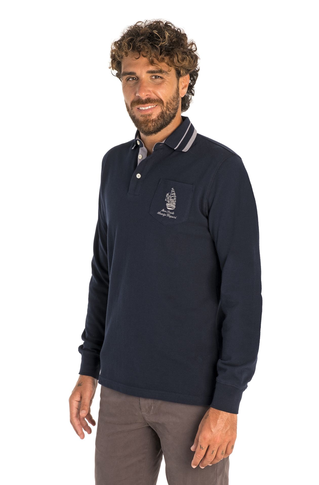 AMERIKAS LANGARM POLOSHIRT VESPUCCI