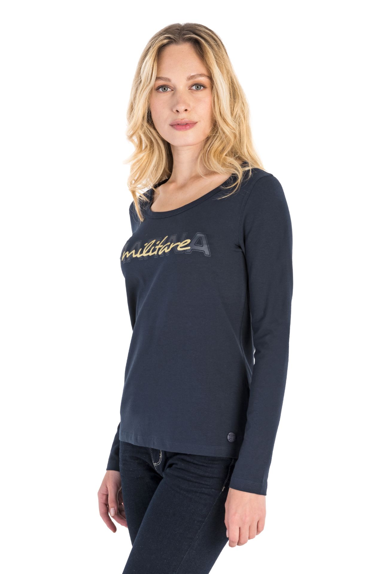 T-SHIRT UM ÄRMELKRAGEN LANG