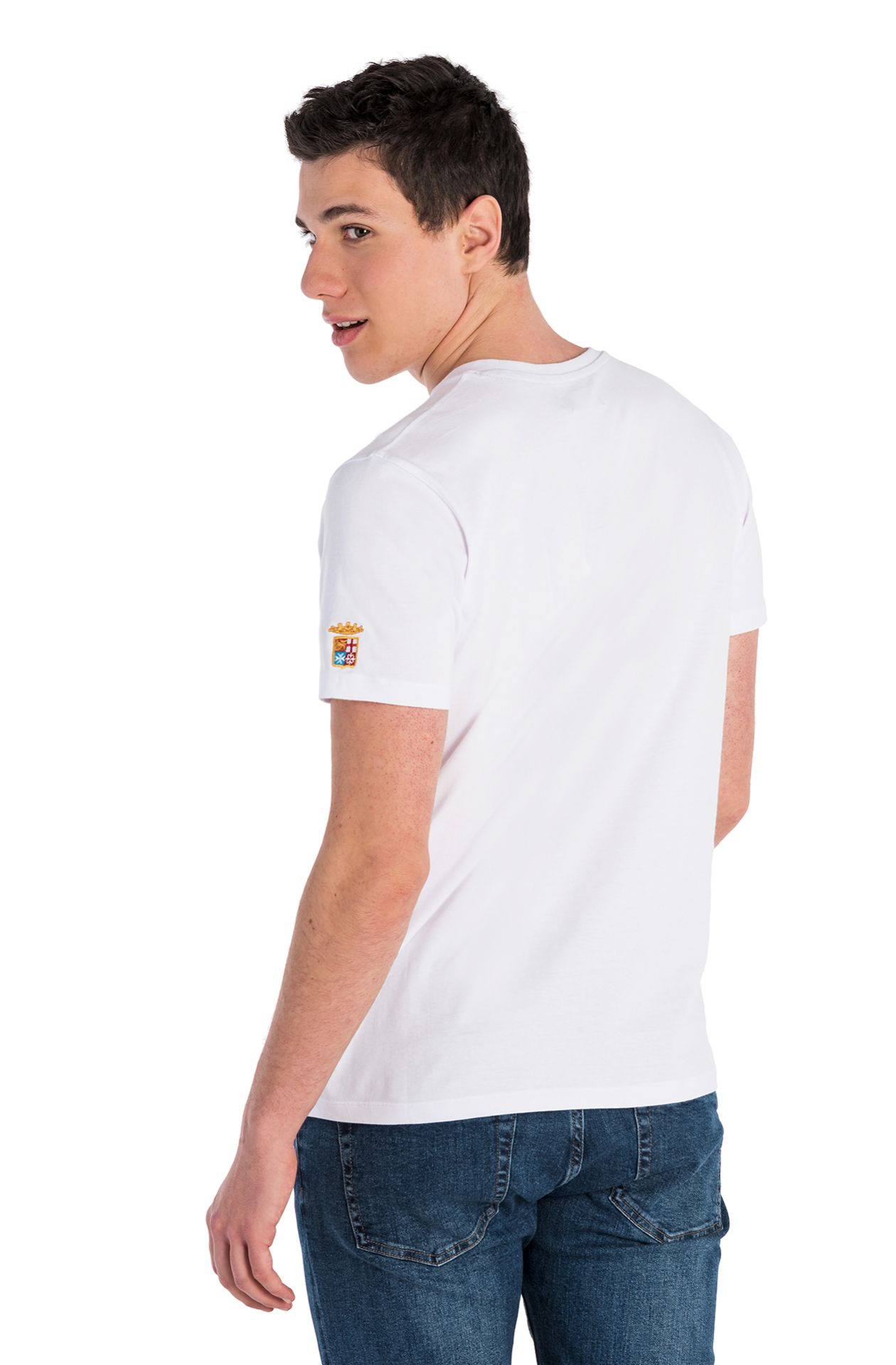 T-Shirt aus marineblauem Jersey