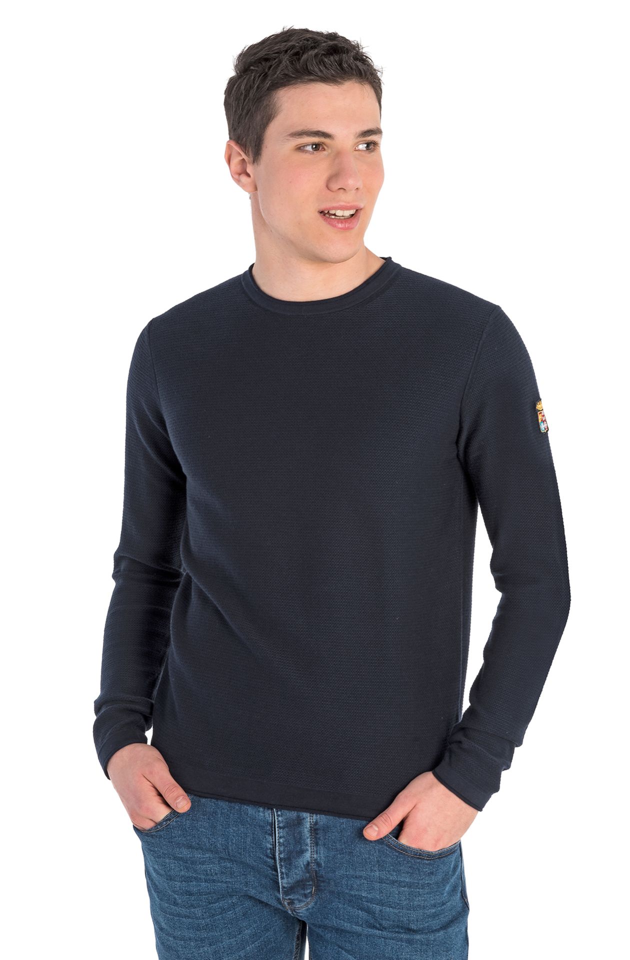 Pull col rond en coton