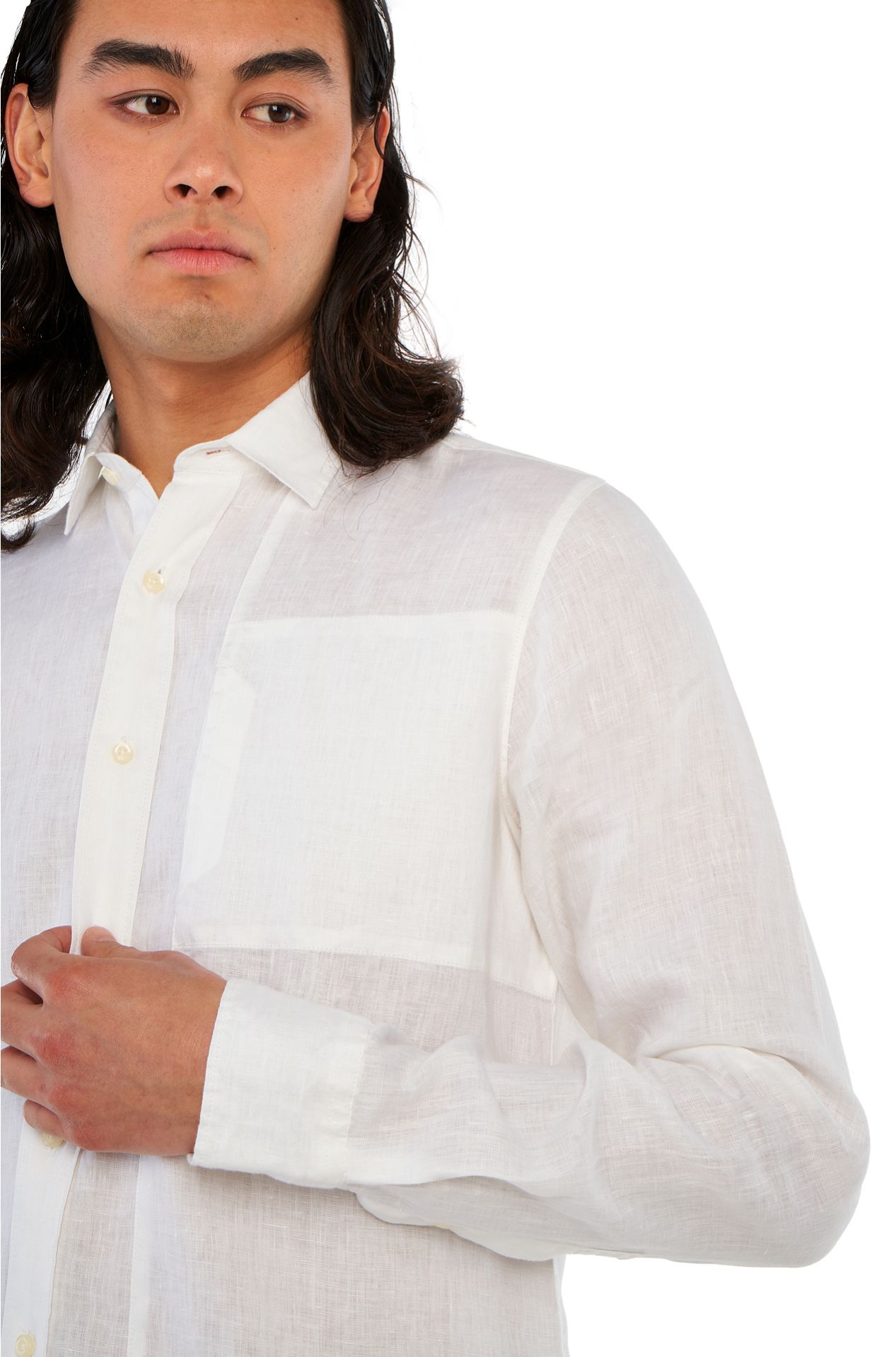 Camisa de lino de manga larga