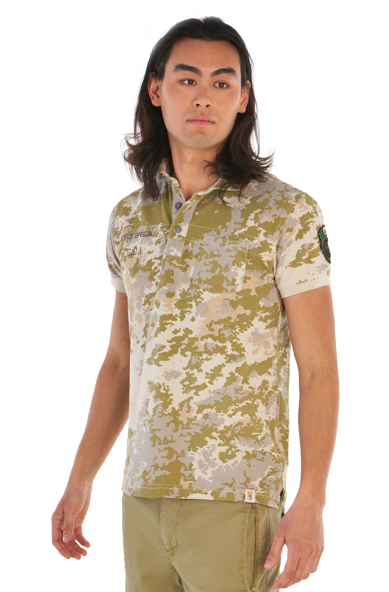 Camouflage piquet polo shirt