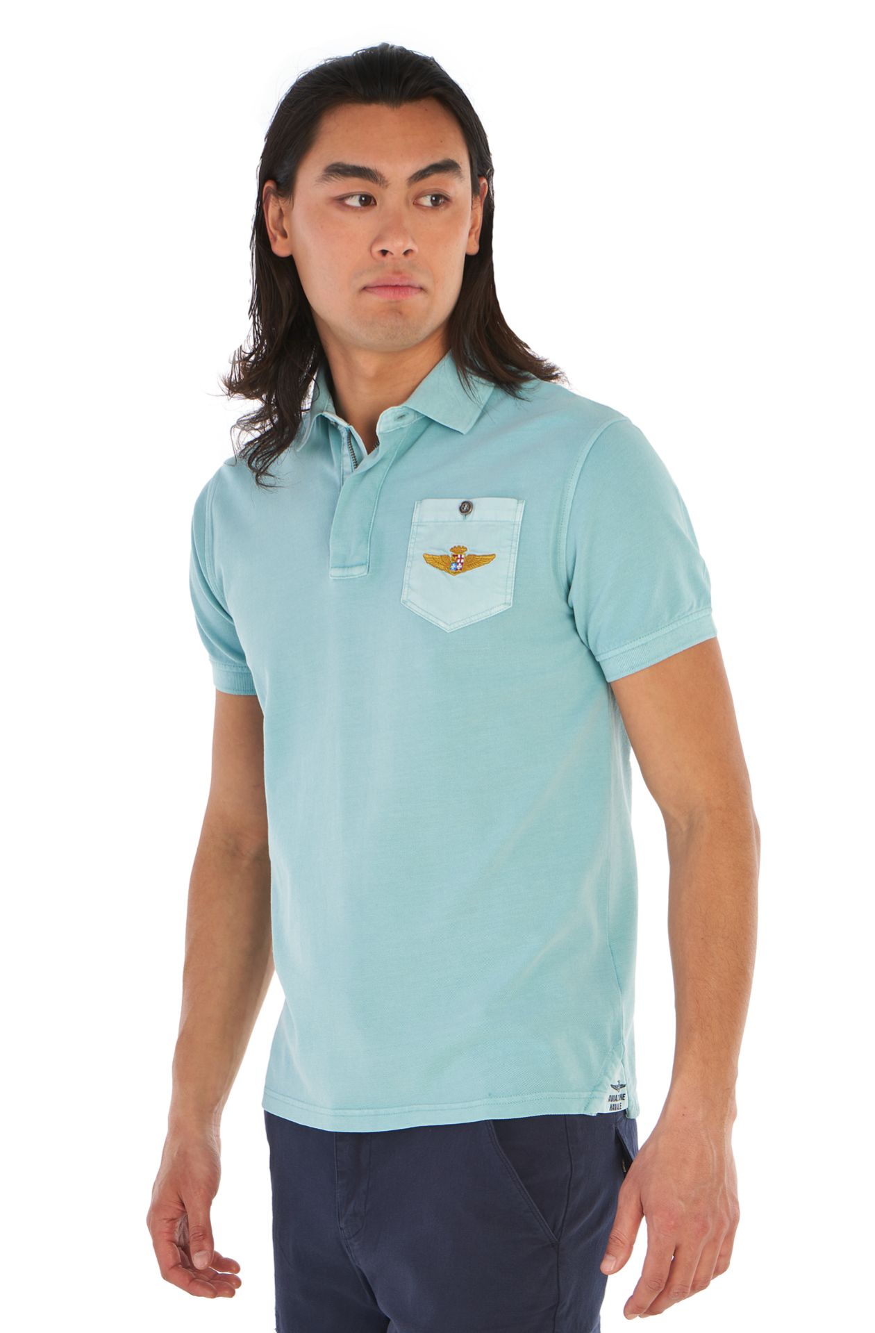 Halbarm-Poloshirt aus reiner Baumwolle