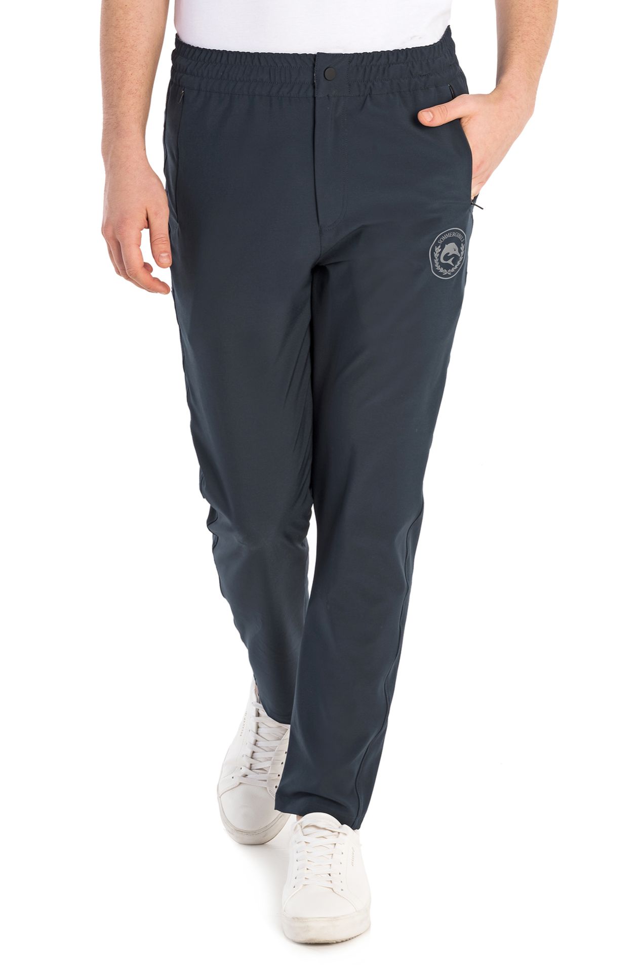 Technical polyester trousers