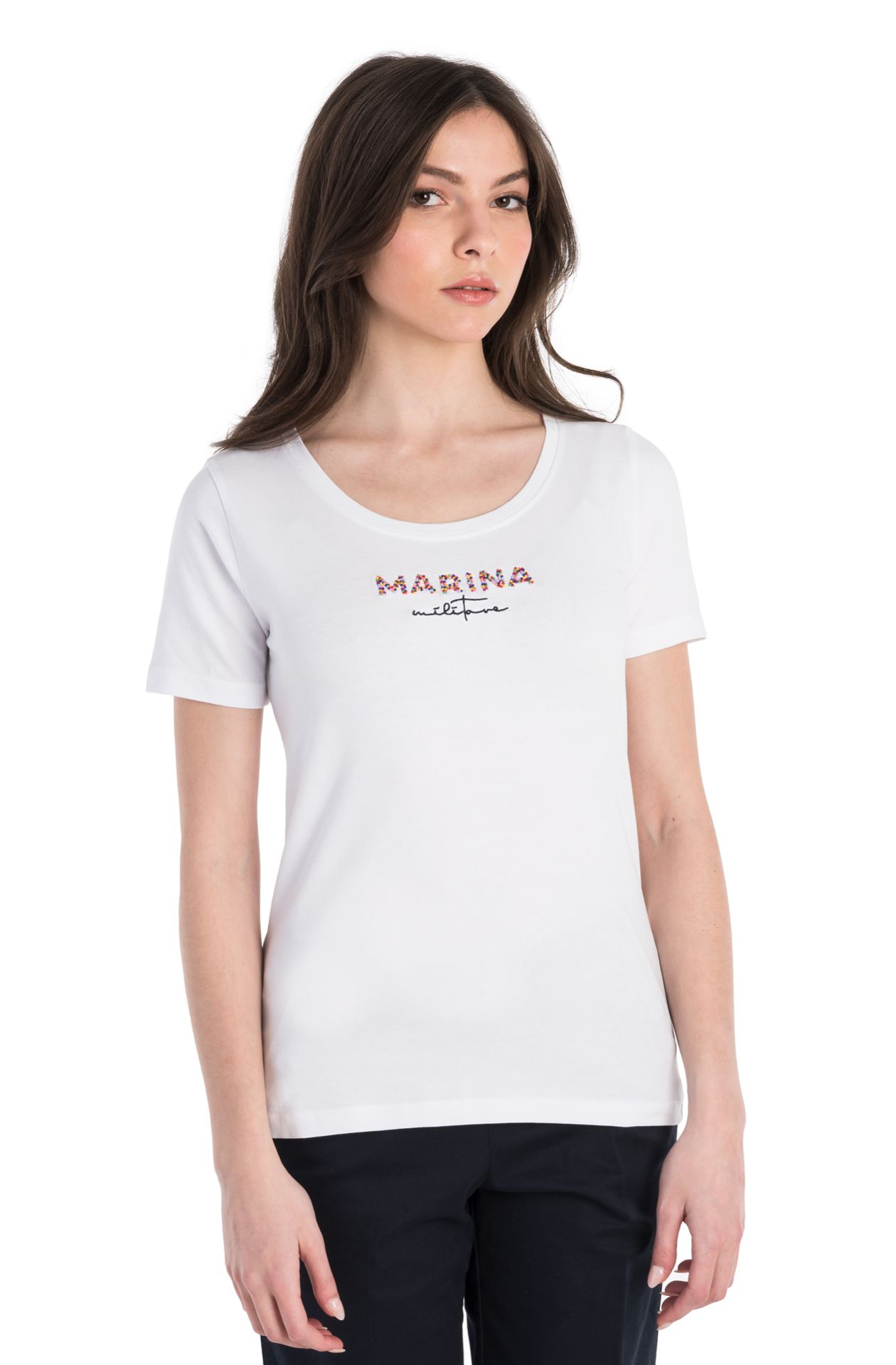 T-shirt en coton à manches mi-longues