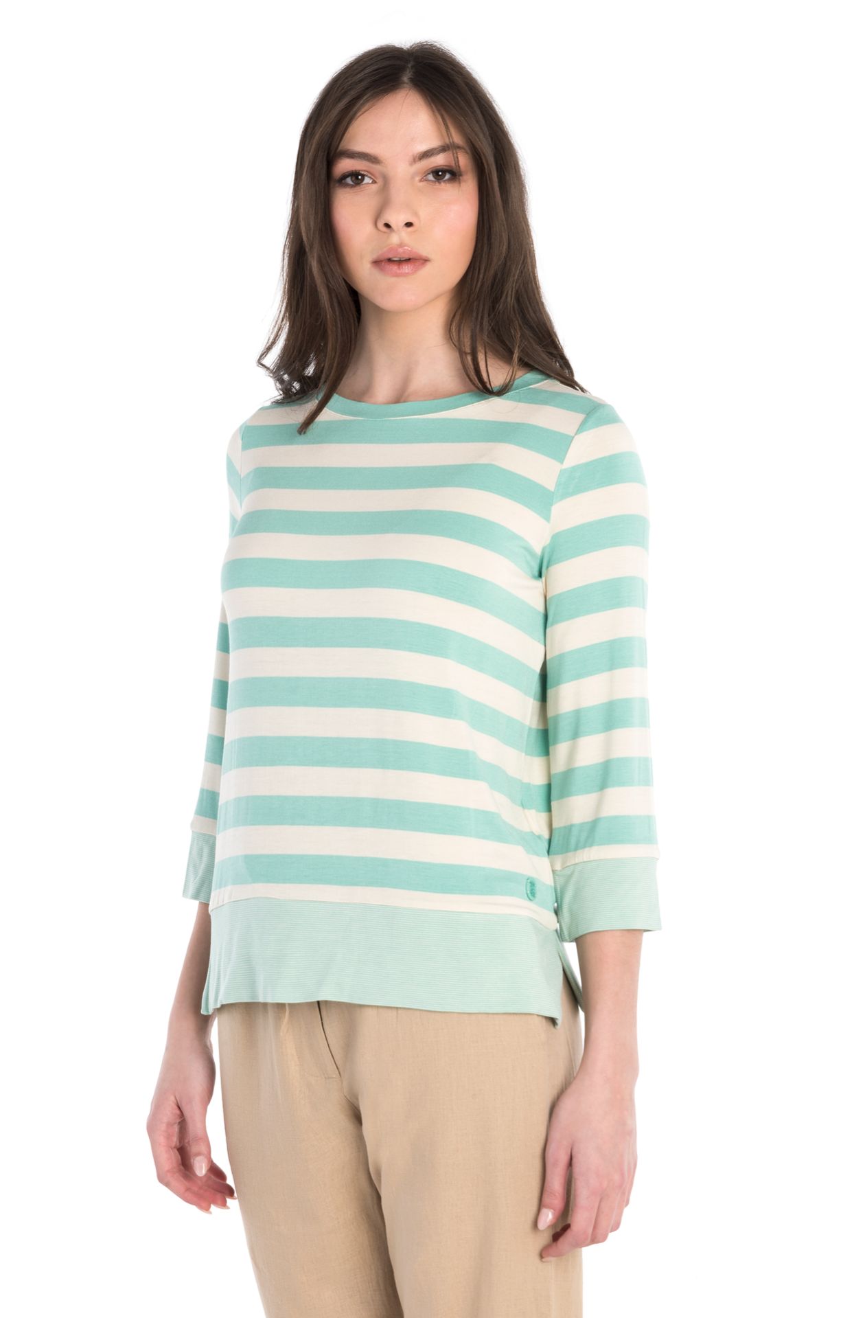 Camiseta viscosa manga tres cuartos