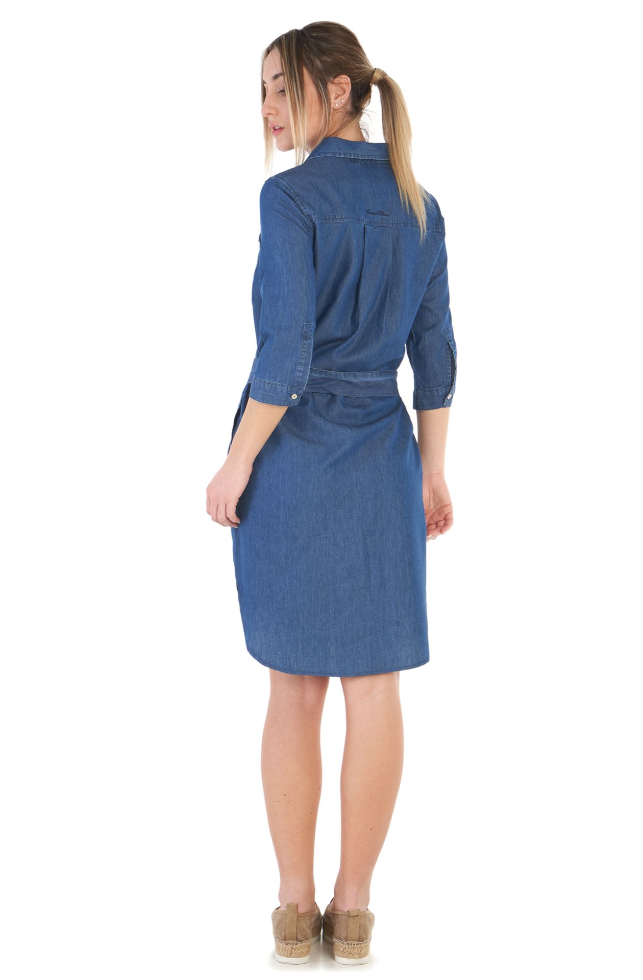 Three-quarter sleeve cotton dress