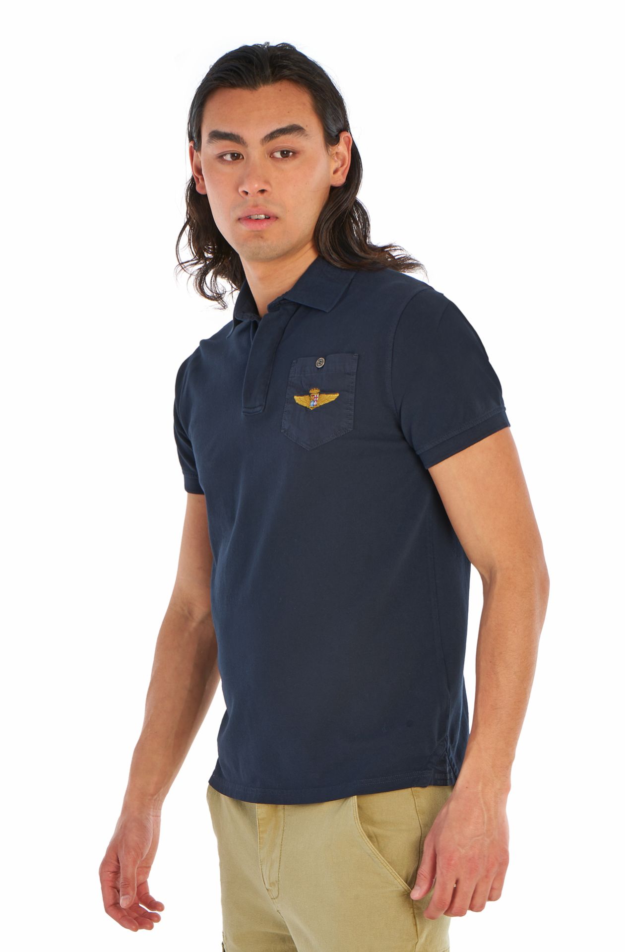Halbarm-Poloshirt aus reiner Baumwolle