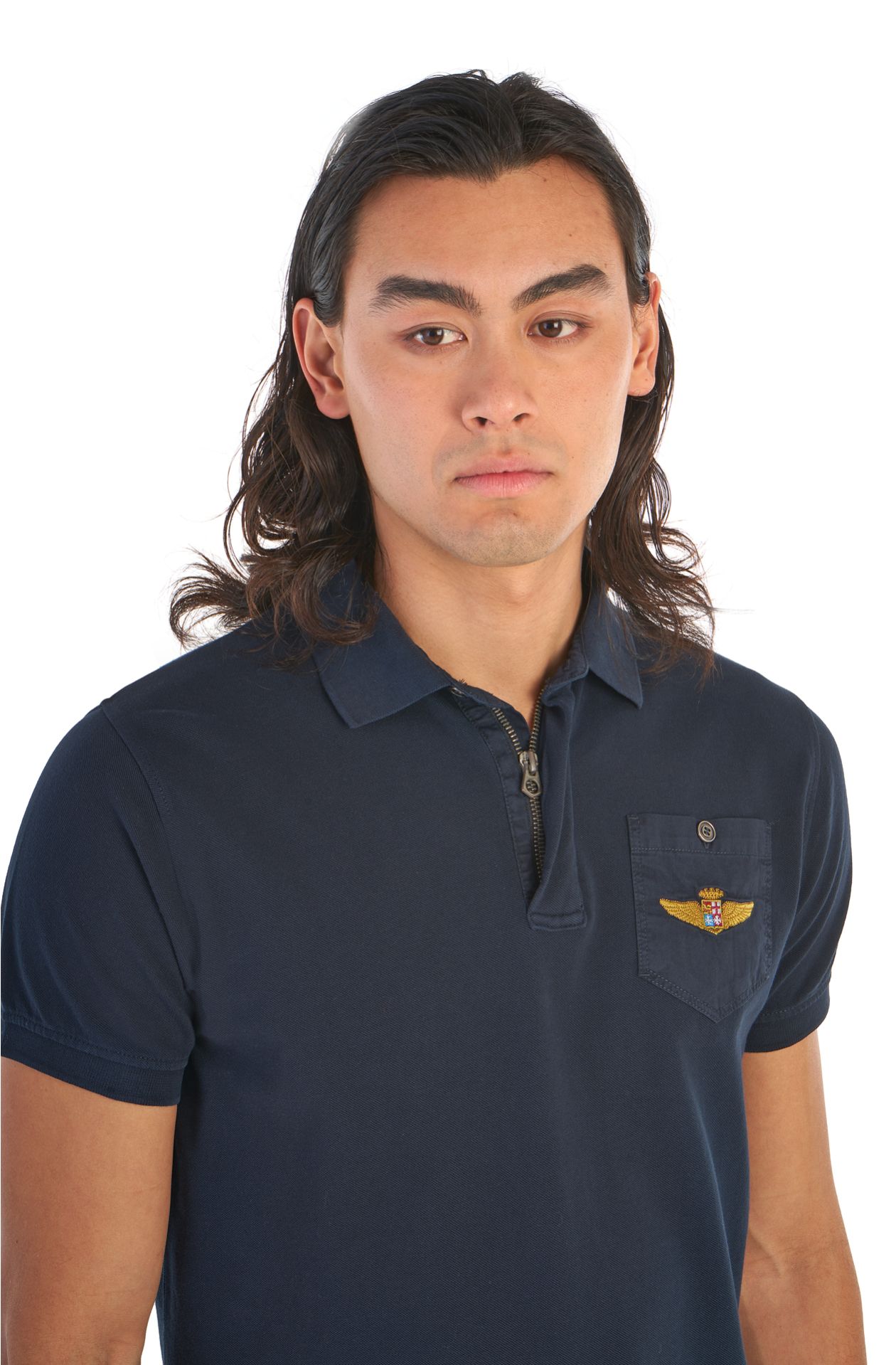 Halbarm-Poloshirt aus reiner Baumwolle