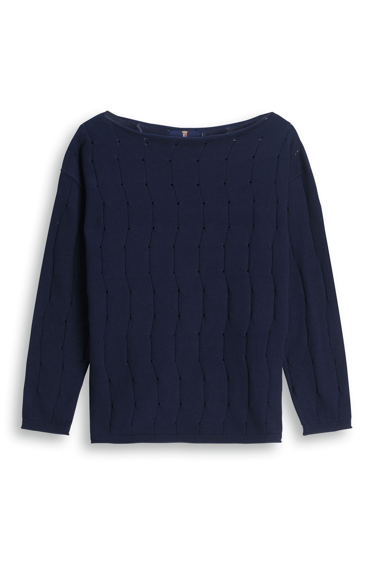 Boat neck cotton sweater