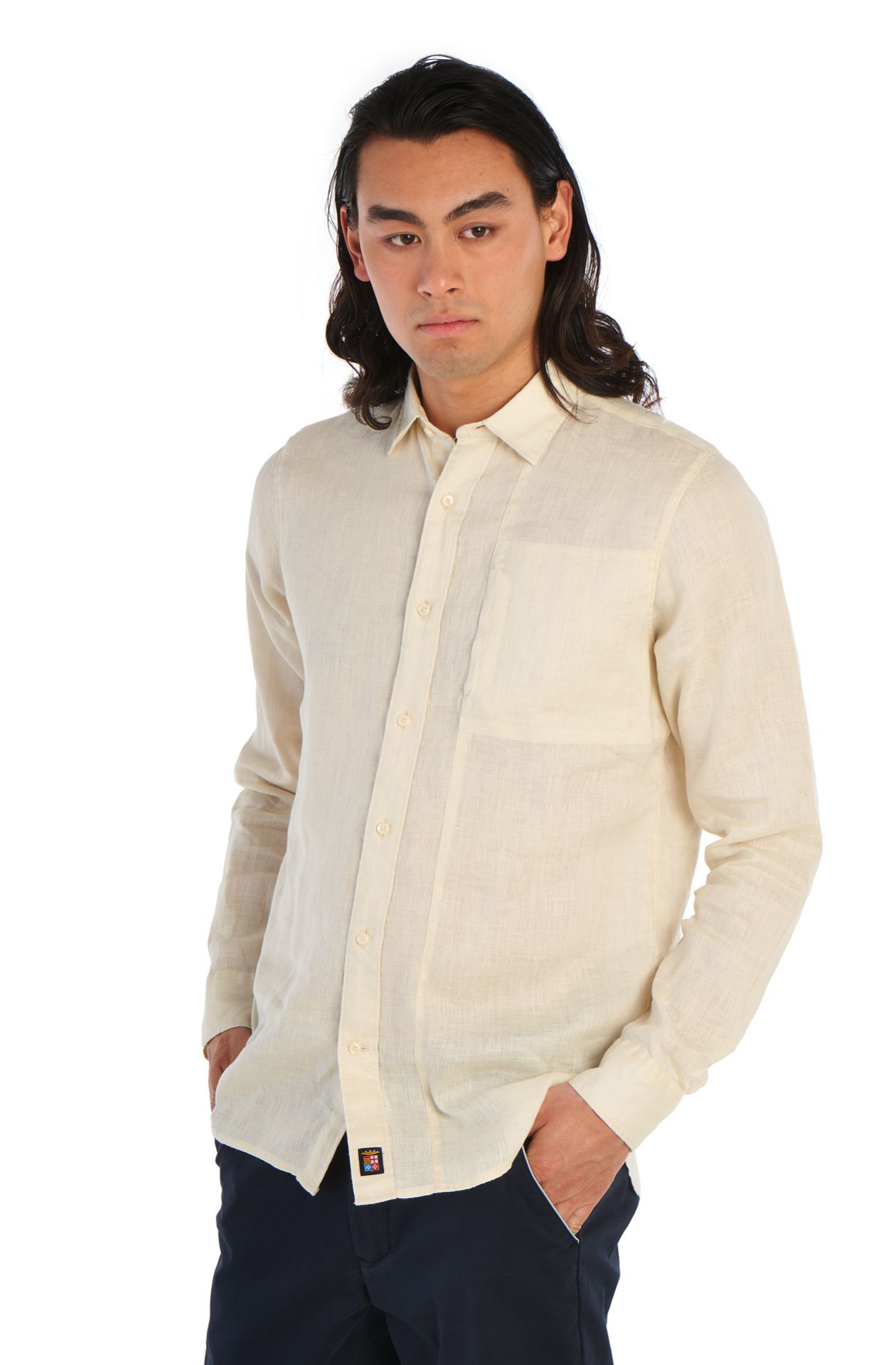 Camisa de lino de manga larga