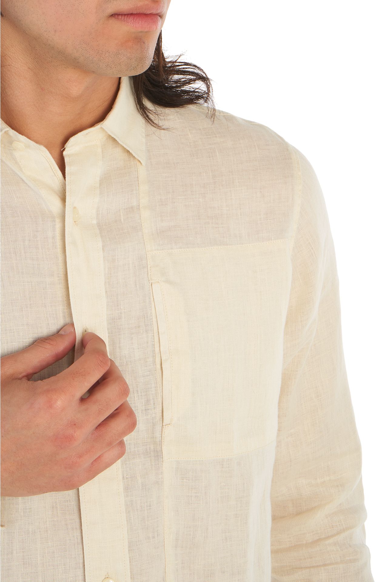 Camisa de lino de manga larga