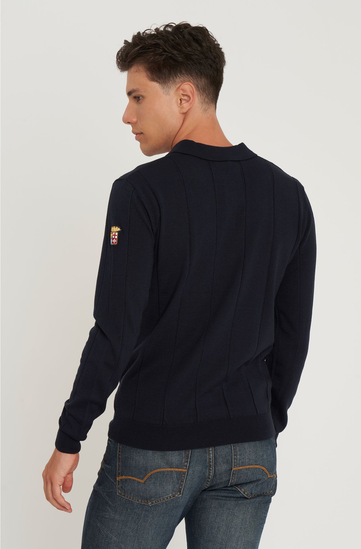 Poloshirt aus geraspelter Wollmischung
