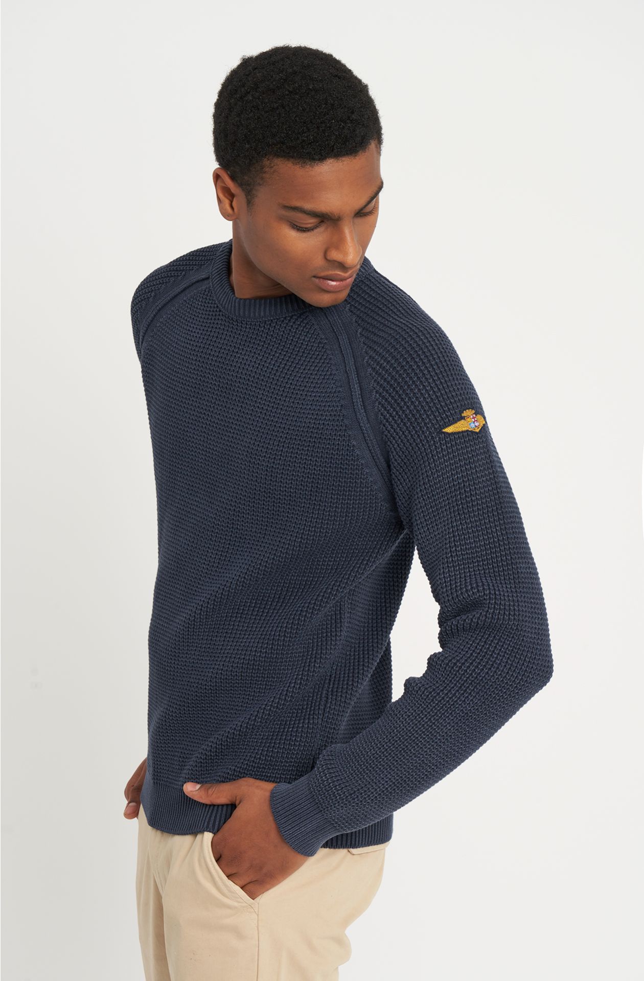 Pull col rond pur coton