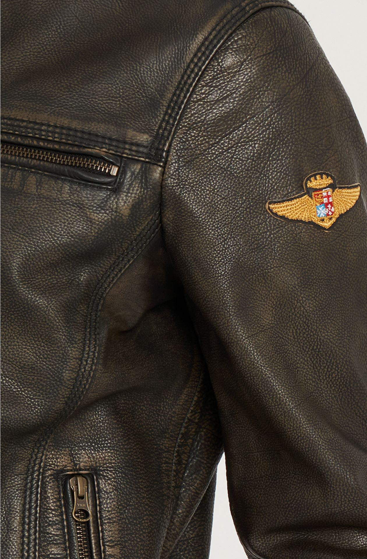 Jacke aus echtem gehämmertem Leder