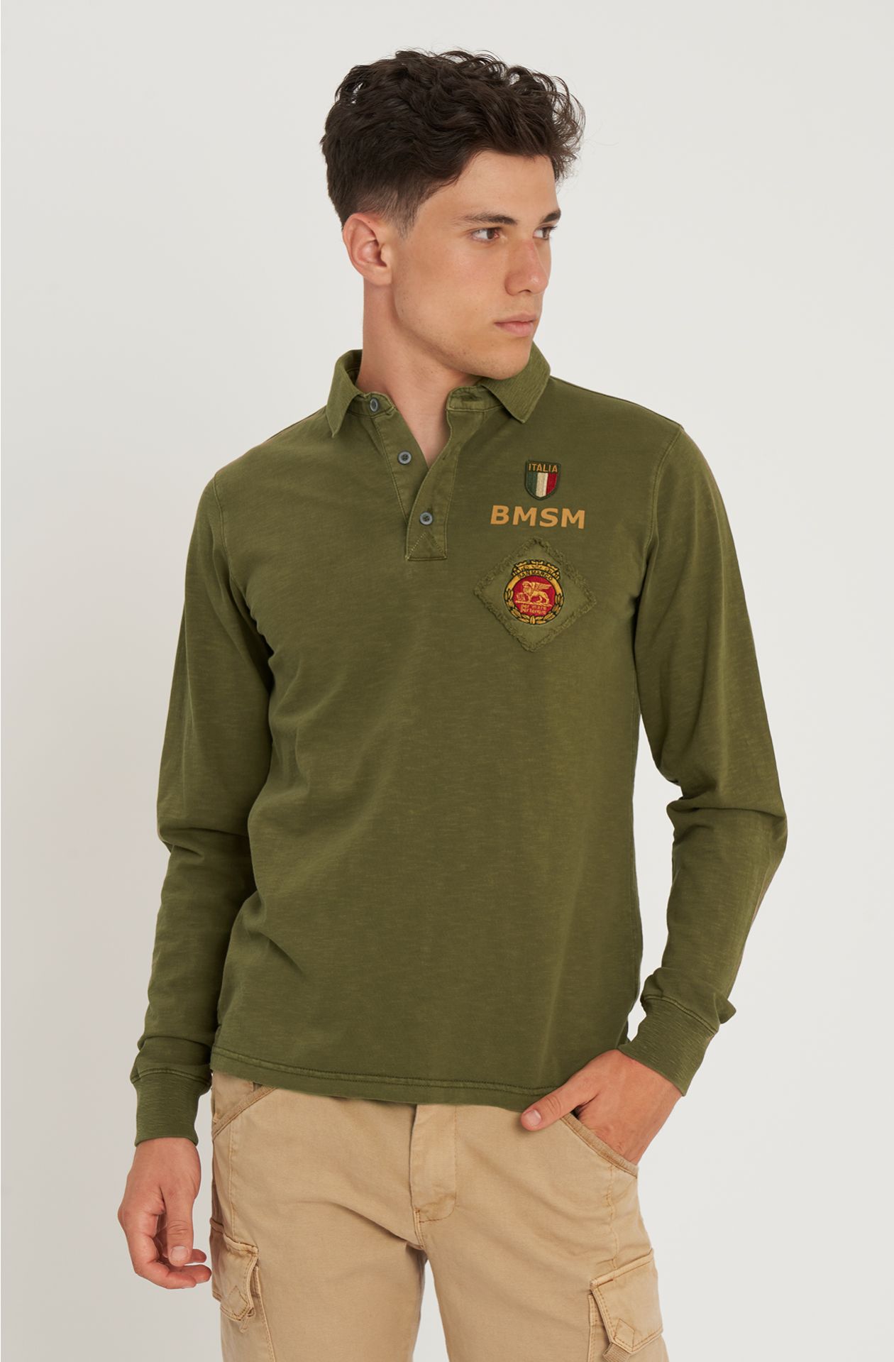 BMSM Poloshirt aus reiner Slub-Baumwolle