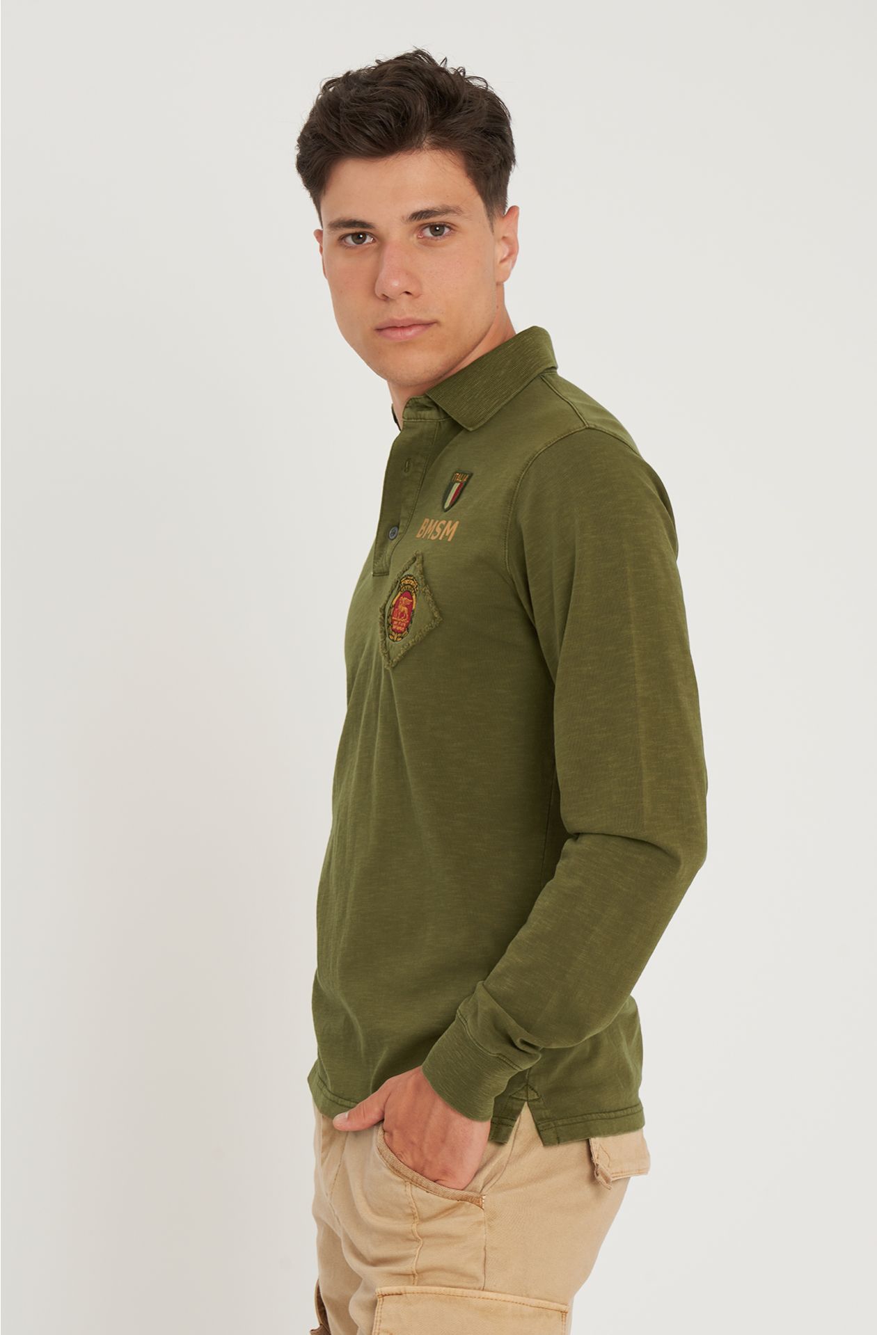 BMSM Poloshirt aus reiner Slub-Baumwolle
