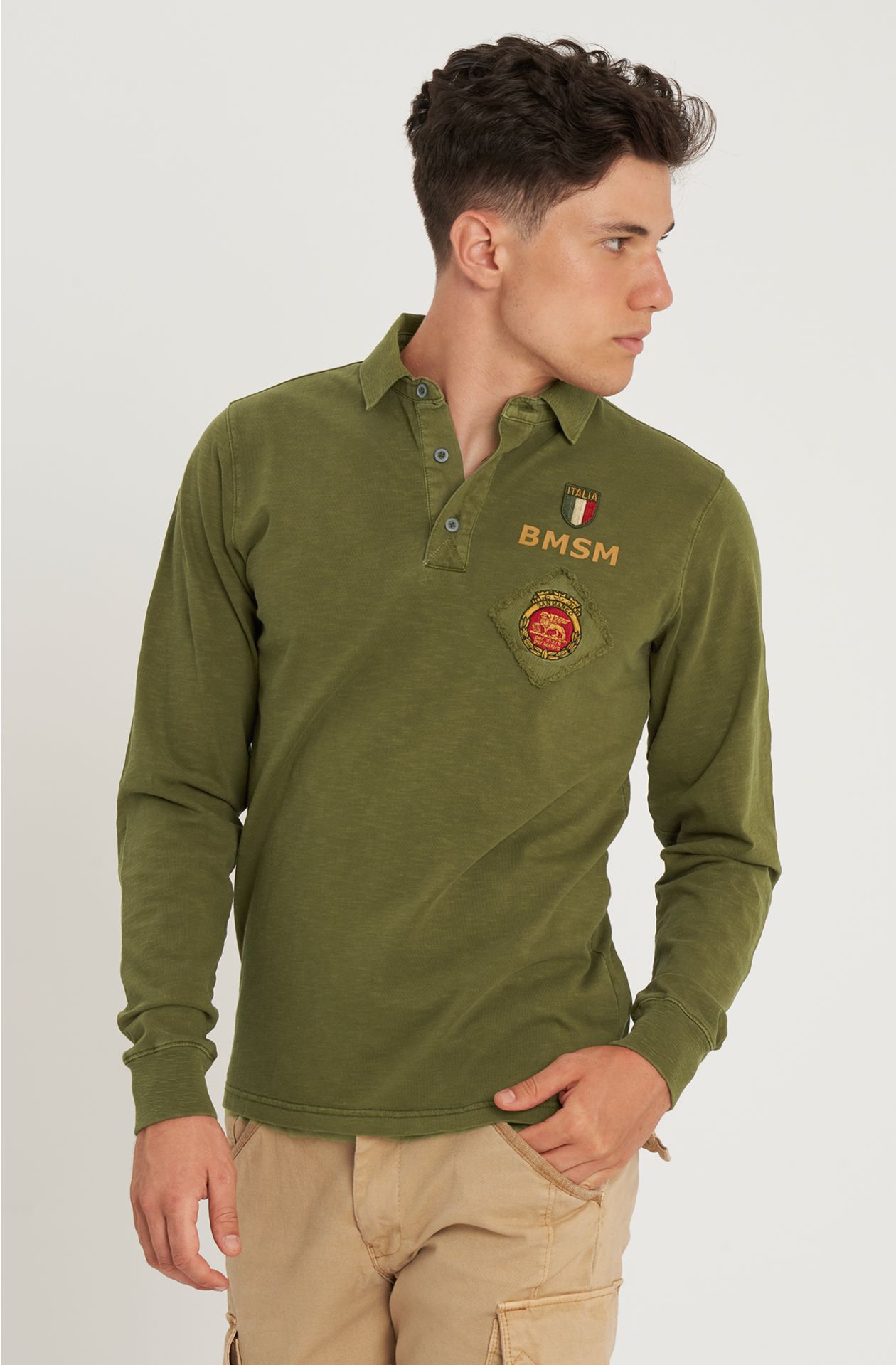 BMSM Poloshirt aus reiner Slub-Baumwolle