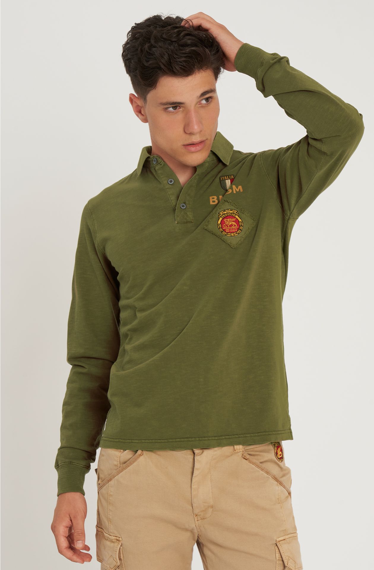 BMSM Poloshirt aus reiner Slub-Baumwolle