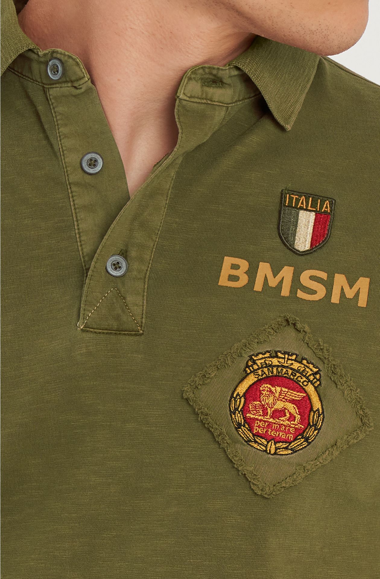 BMSM Poloshirt aus reiner Slub-Baumwolle