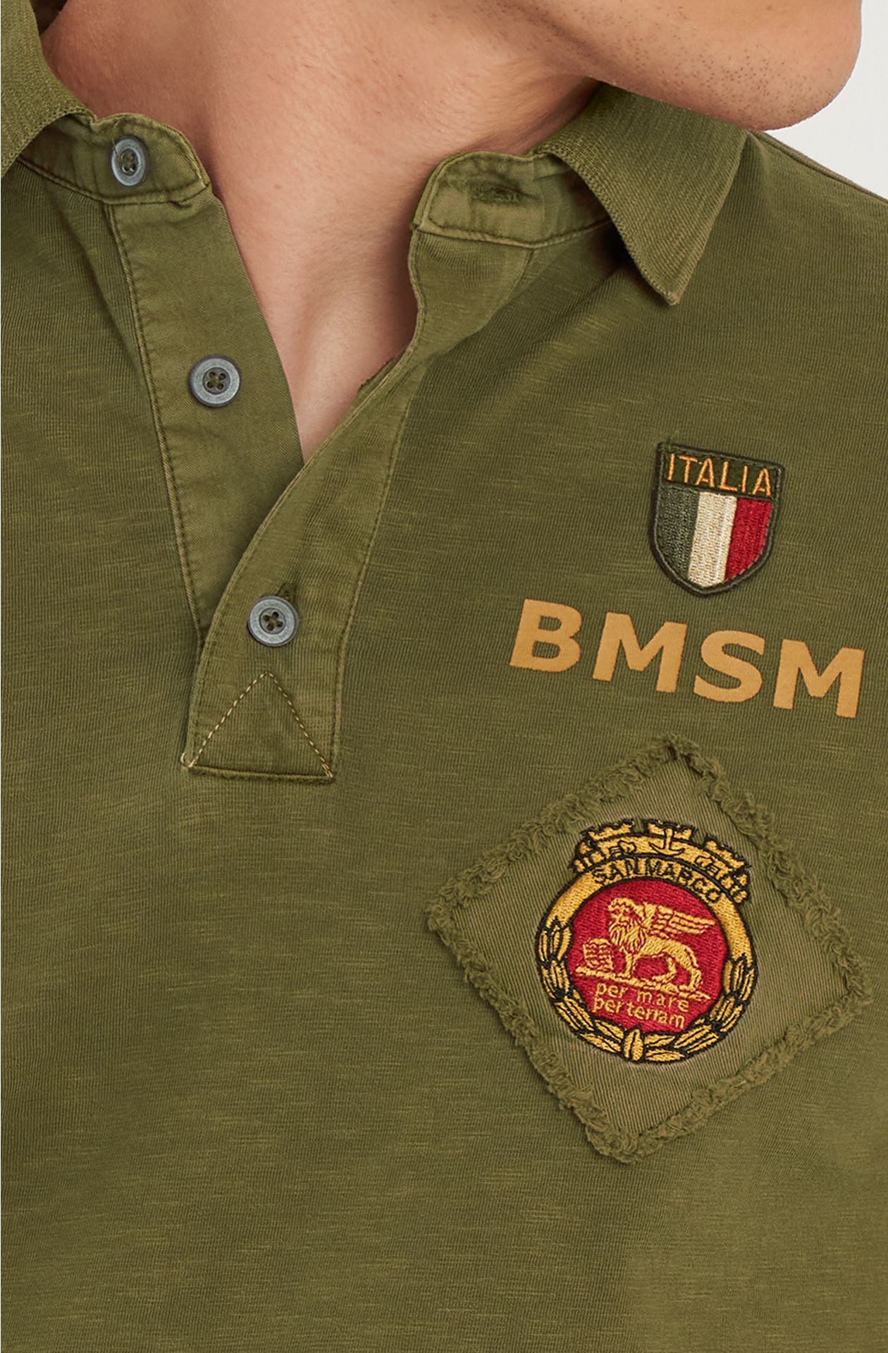 BMSM Poloshirt aus reiner Slub-Baumwolle