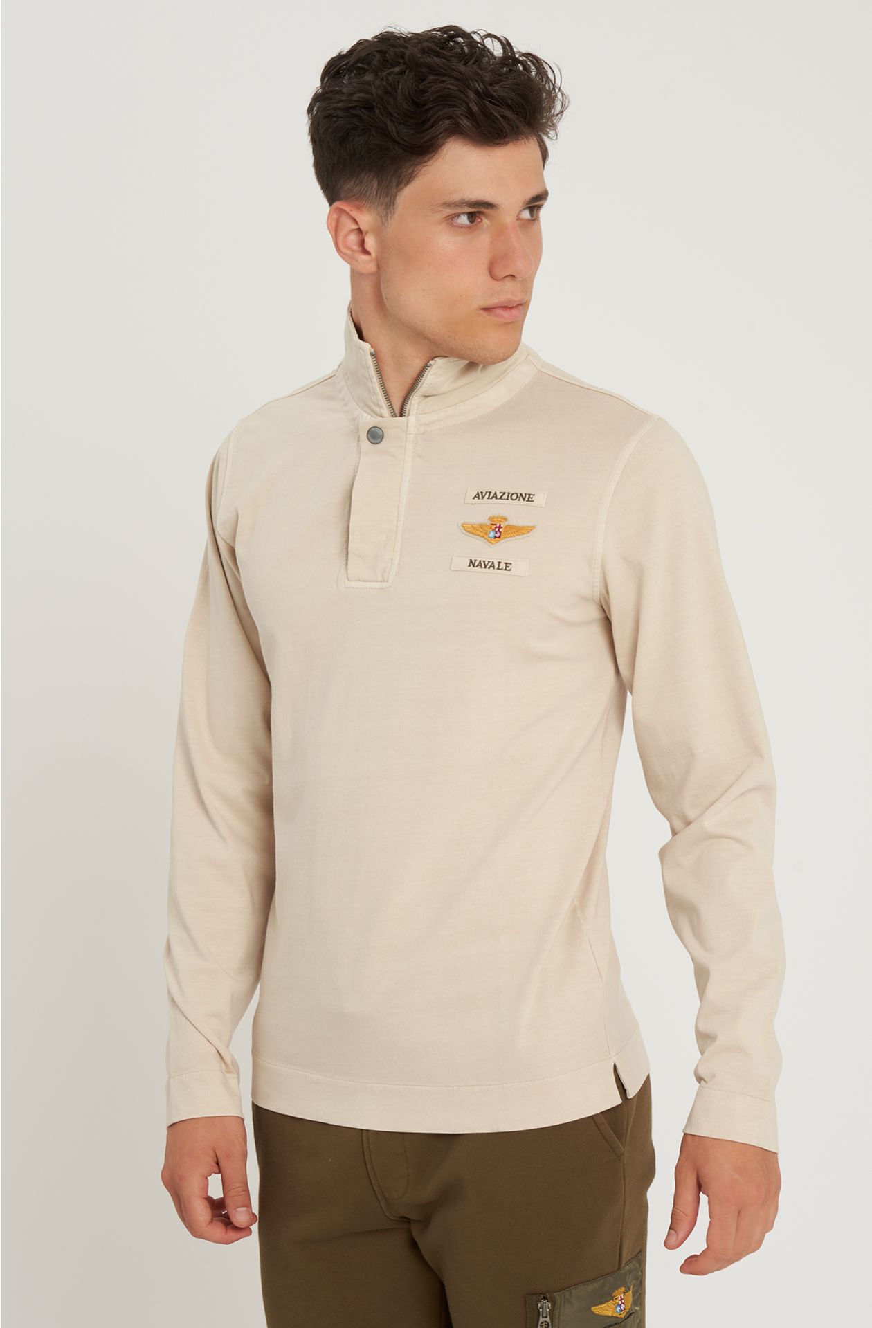 Polo in pure cotton jersey Aviation Naval