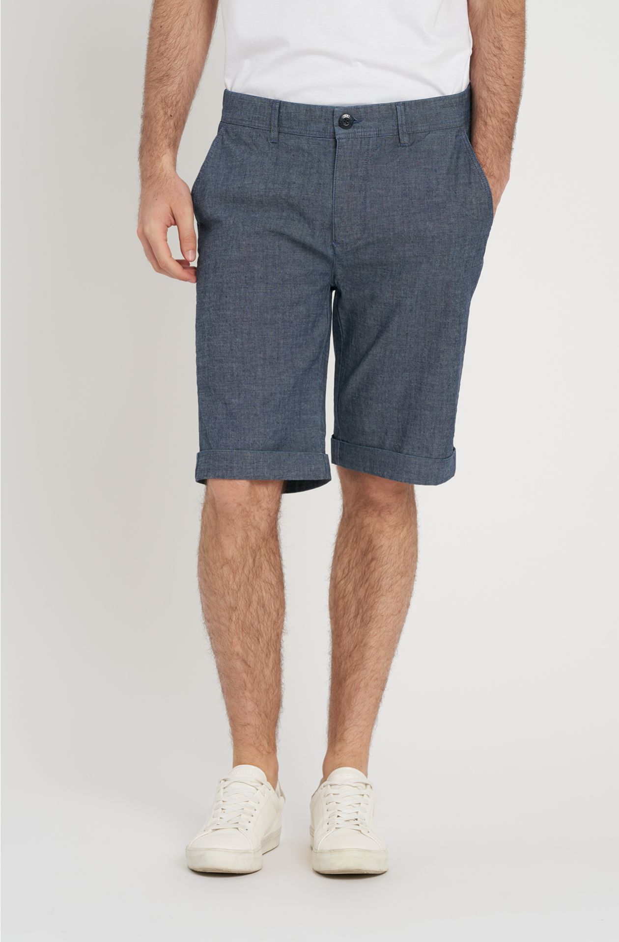 Bermuda in cotone chambray