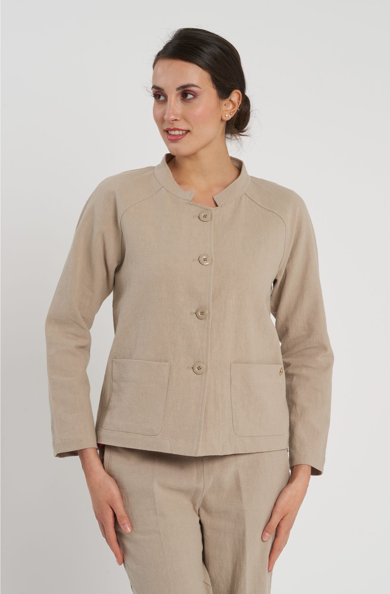 Korean jacket in linen blend