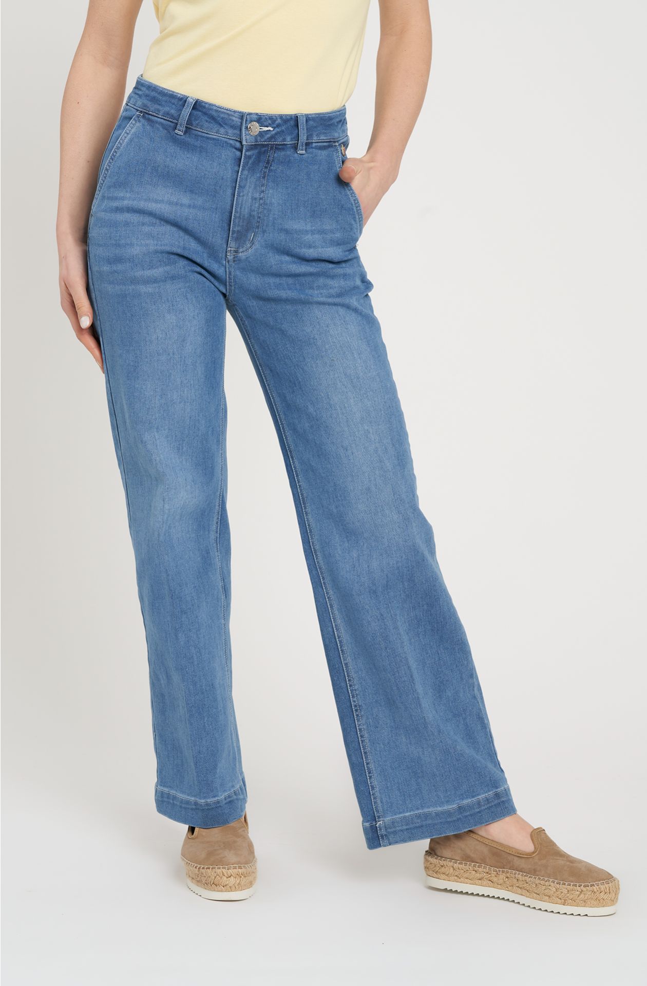 Pantaloni in denim a vita alta
