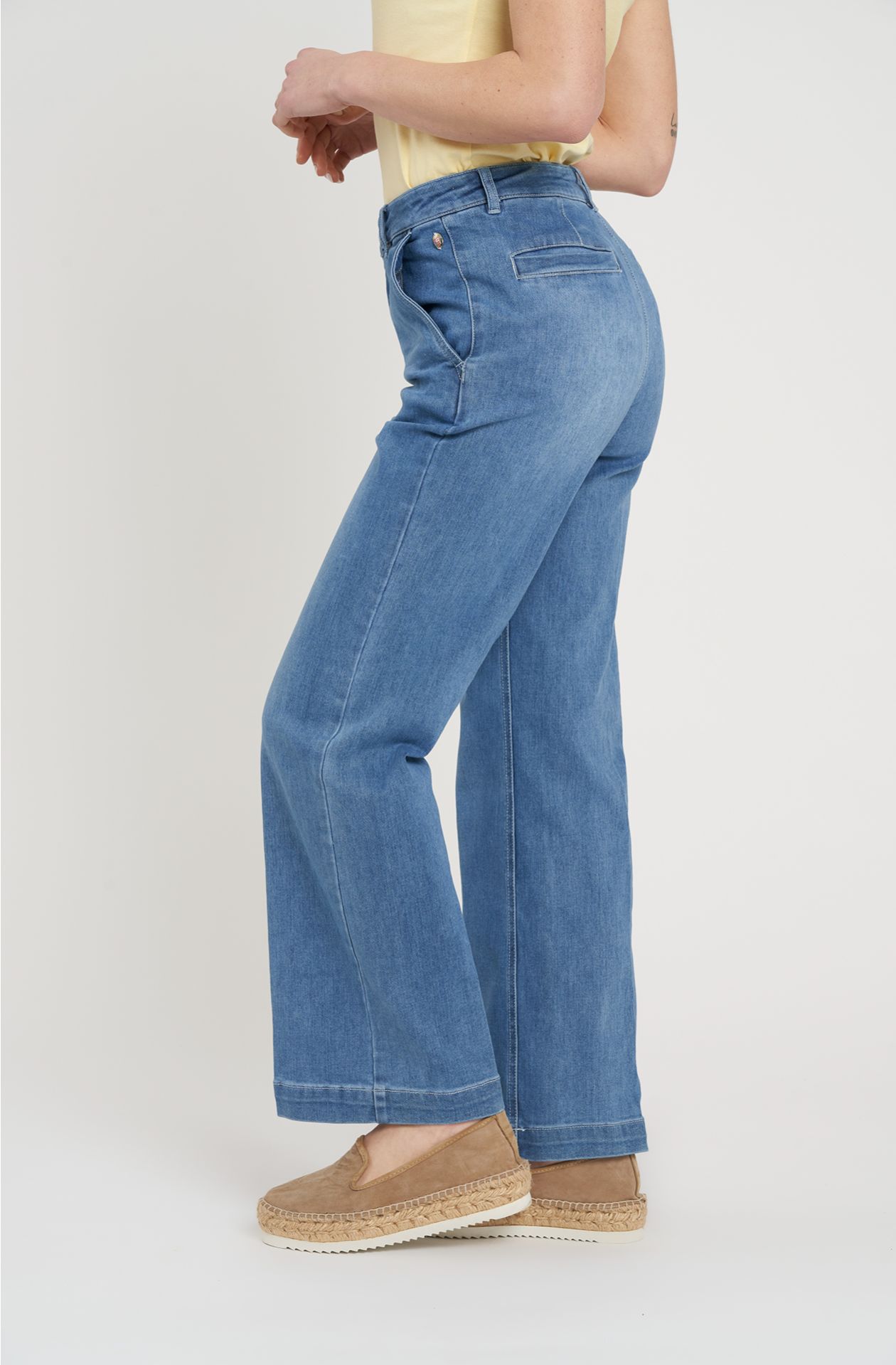 Pantaloni in denim a vita alta
