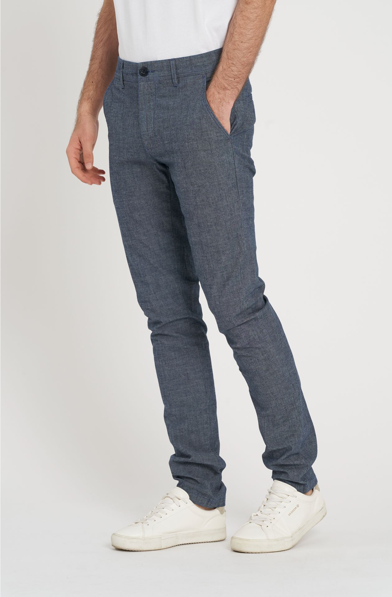 Pantalone in cotone chambray