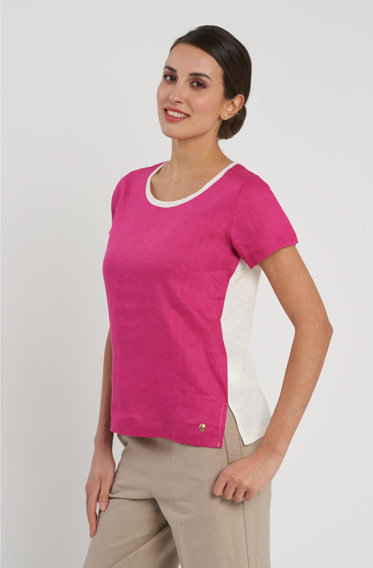 T-shirt lino e cotone