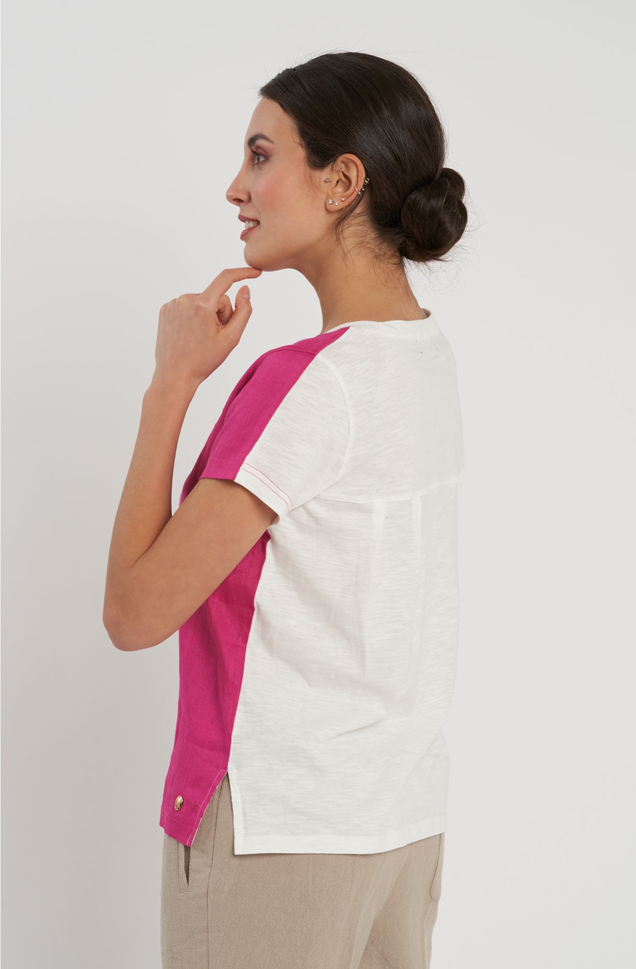 T-shirt lino e cotone