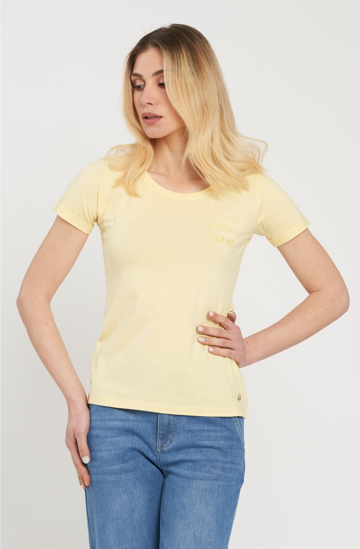 T-shirt donna ricamo sul cuore