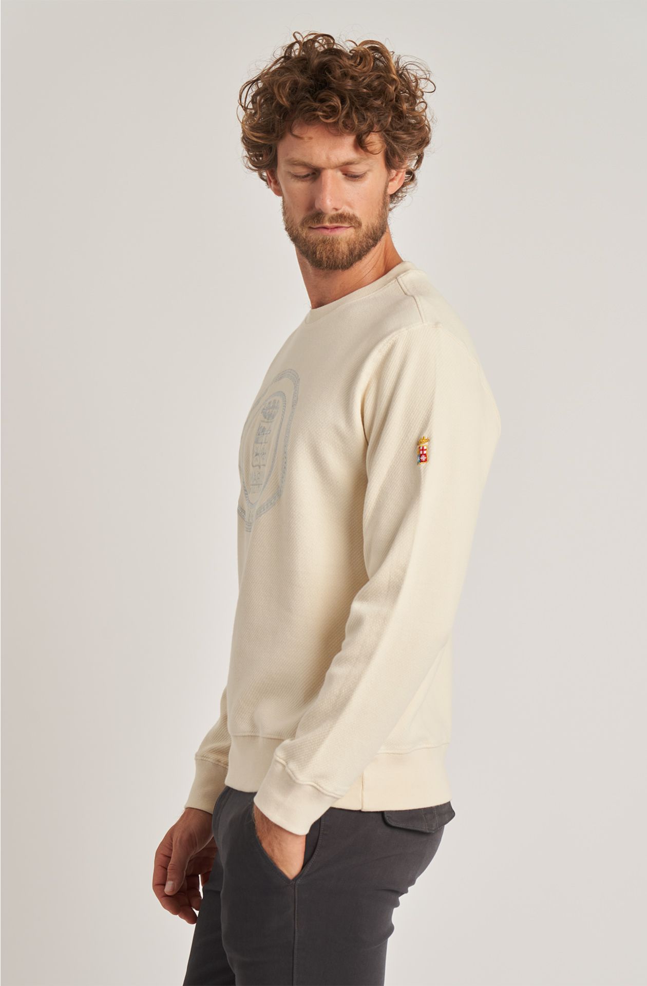 Organic men's crew-neck cotton sweatshirt