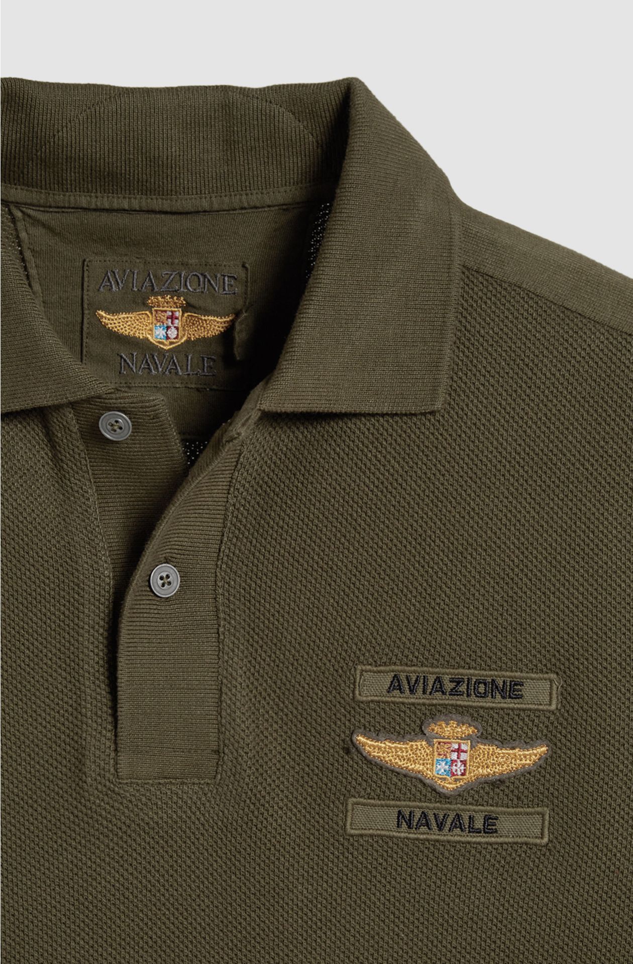 Polo da uomo Aviazione Navale in cotone manica lunga